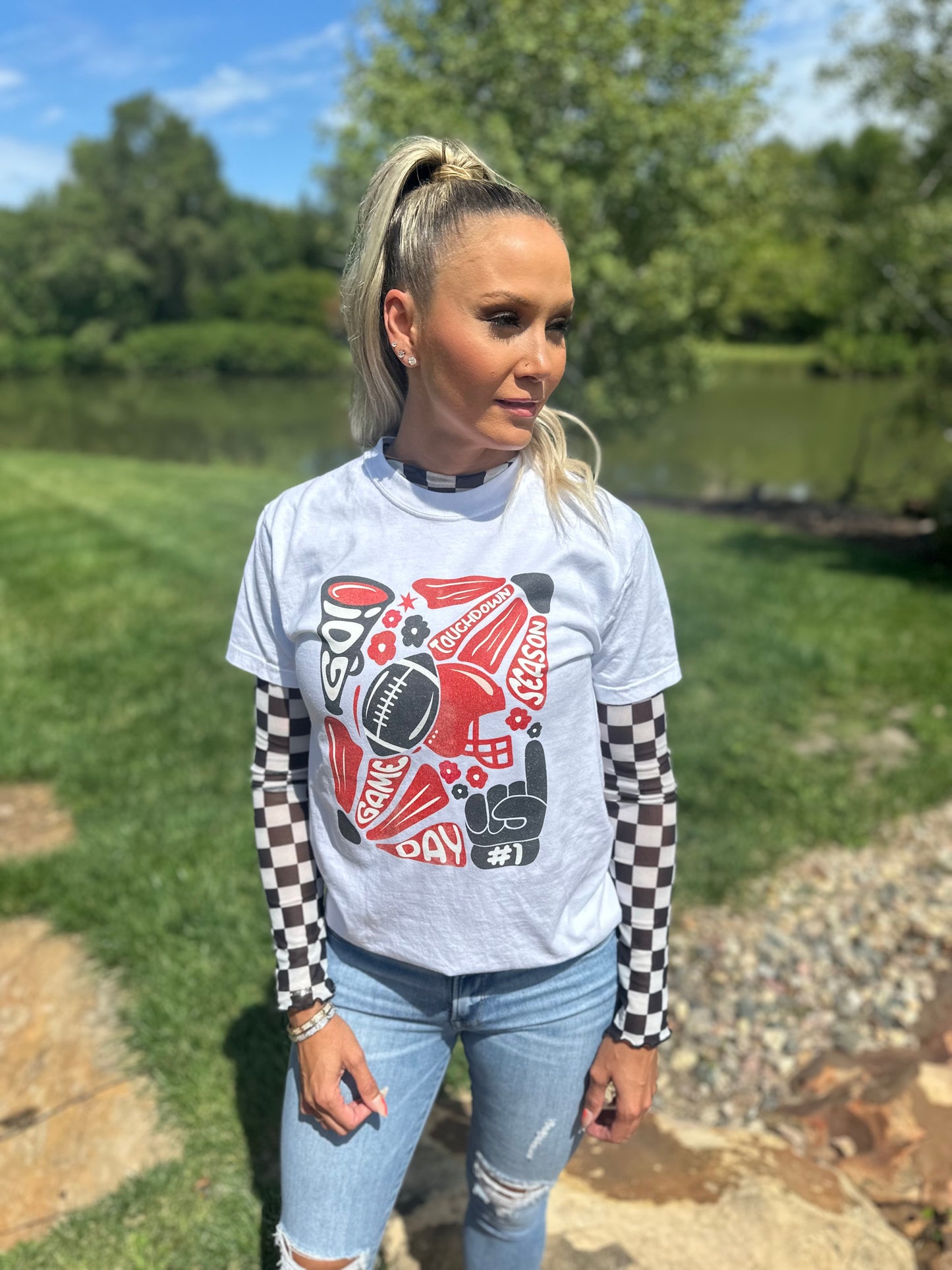 Mesh Checkered long sleeve
