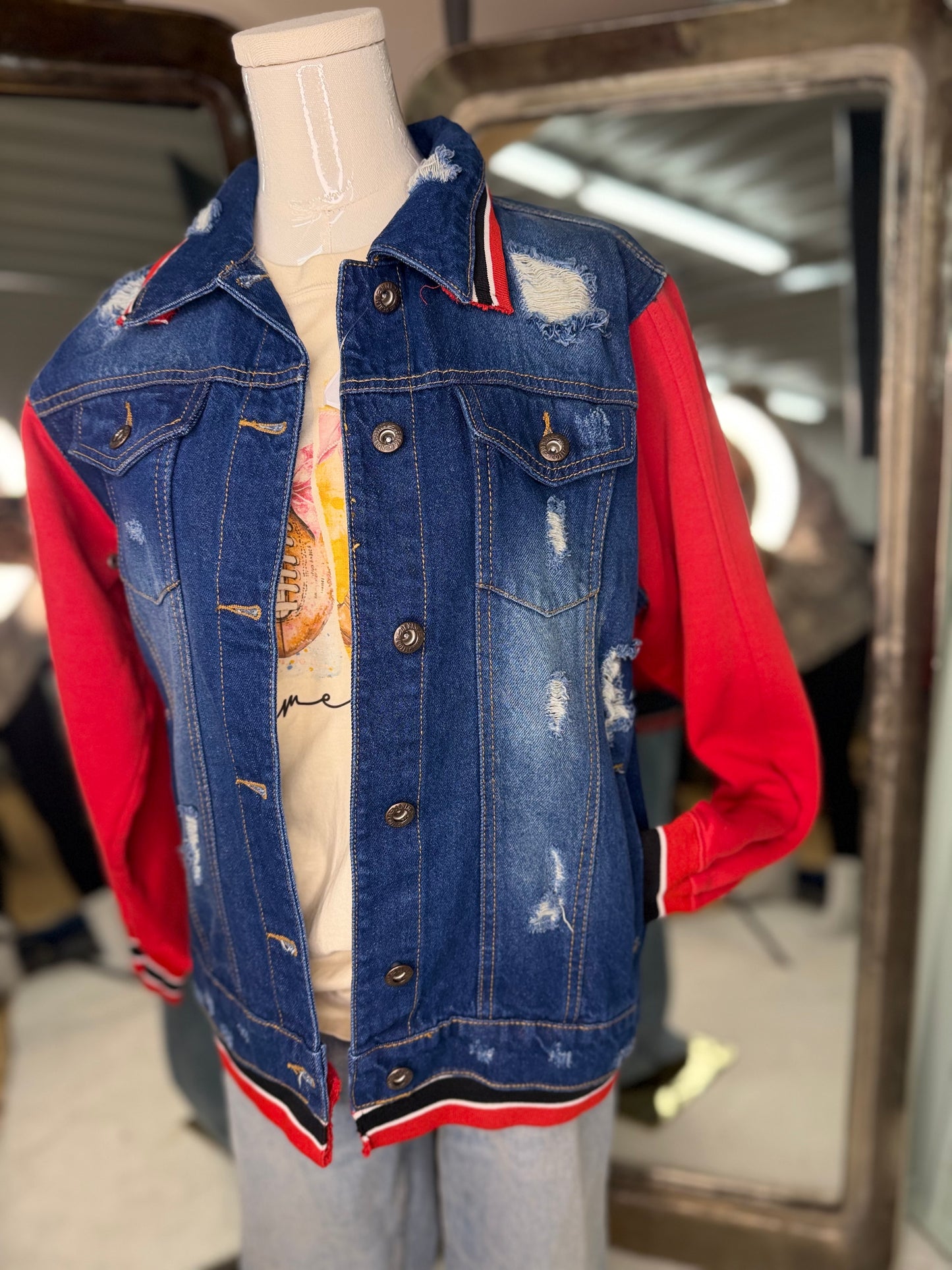 Upcycled Vintage sweatshirt Jacket