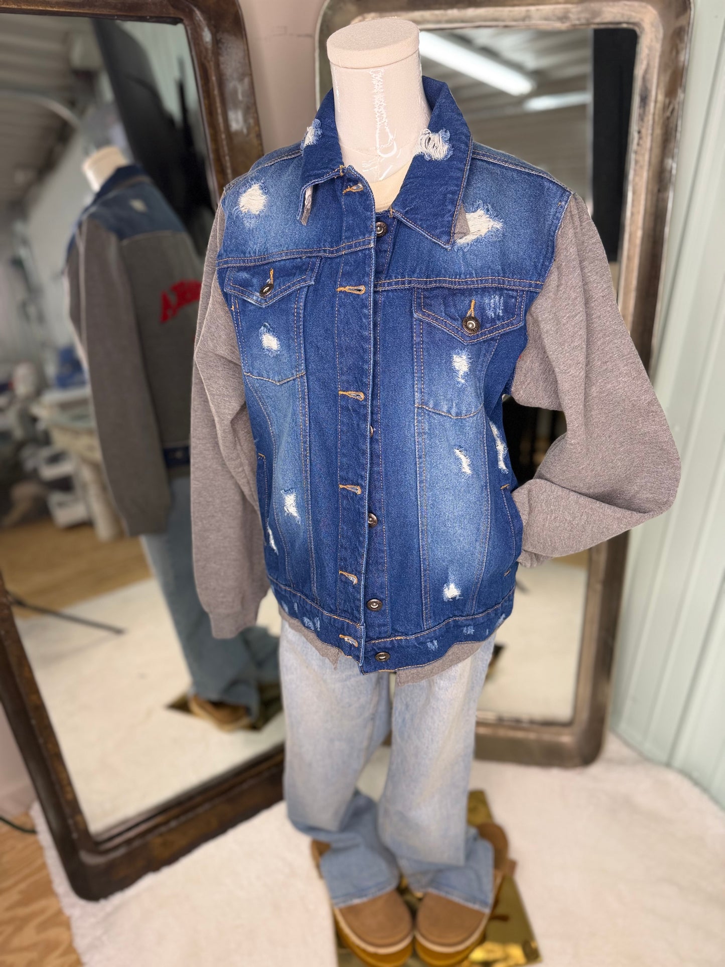 Upcycled Vintage sweatshirt jacket