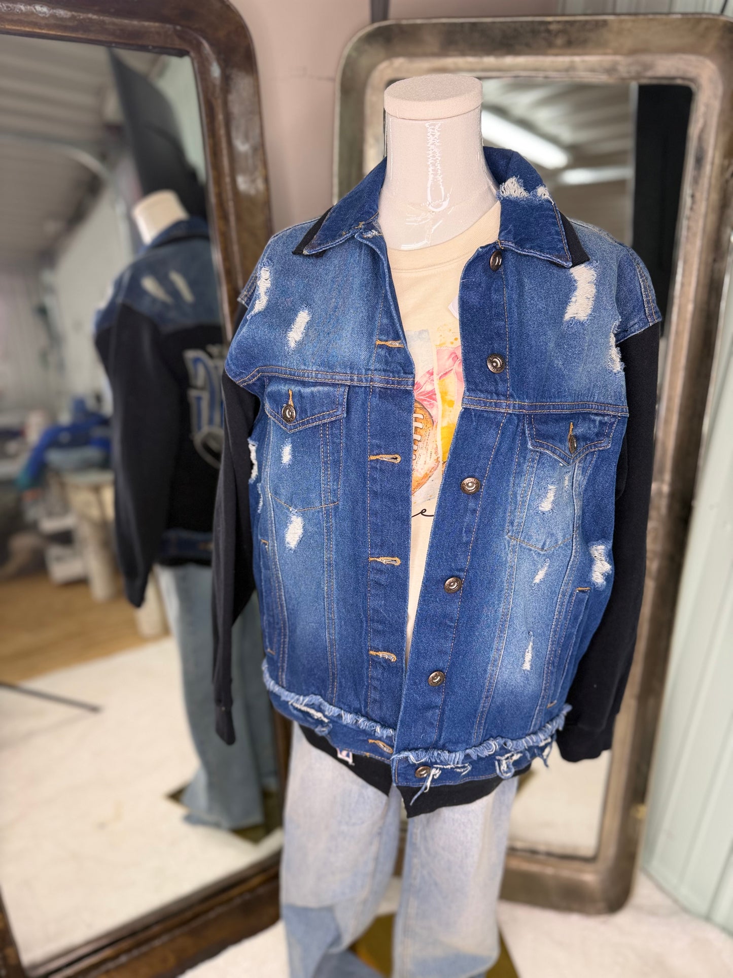 Upcycled Vintage Sweatshirt Jacket