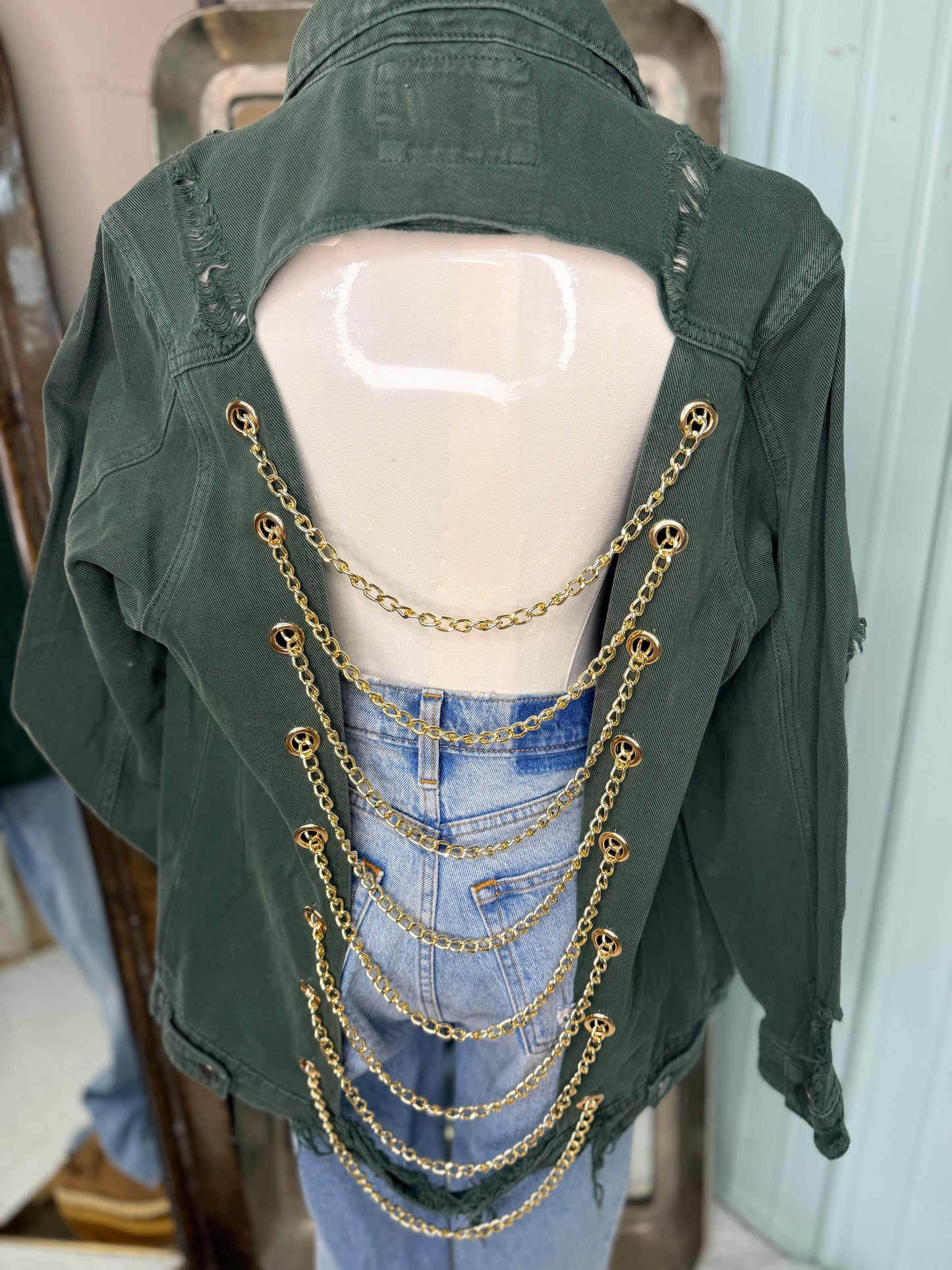 Olive green Chain Jacket