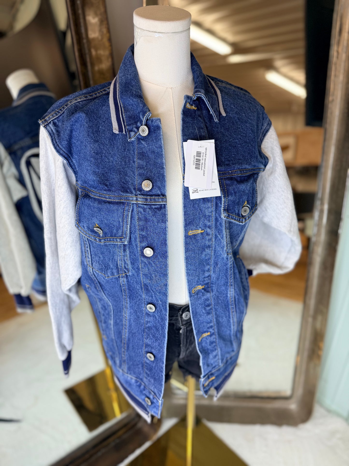 upcycled sweatshirt jacket