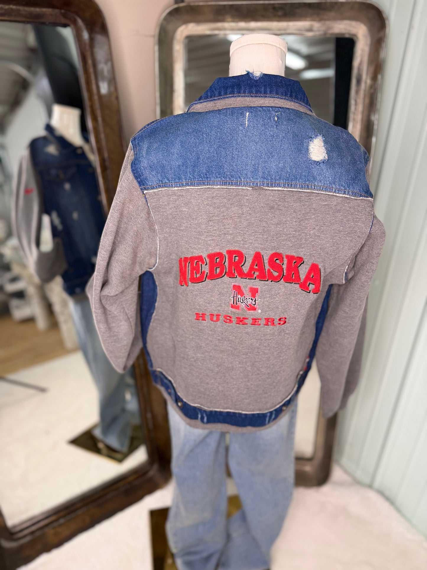 Upcycled Vintage sweatshirt jacket