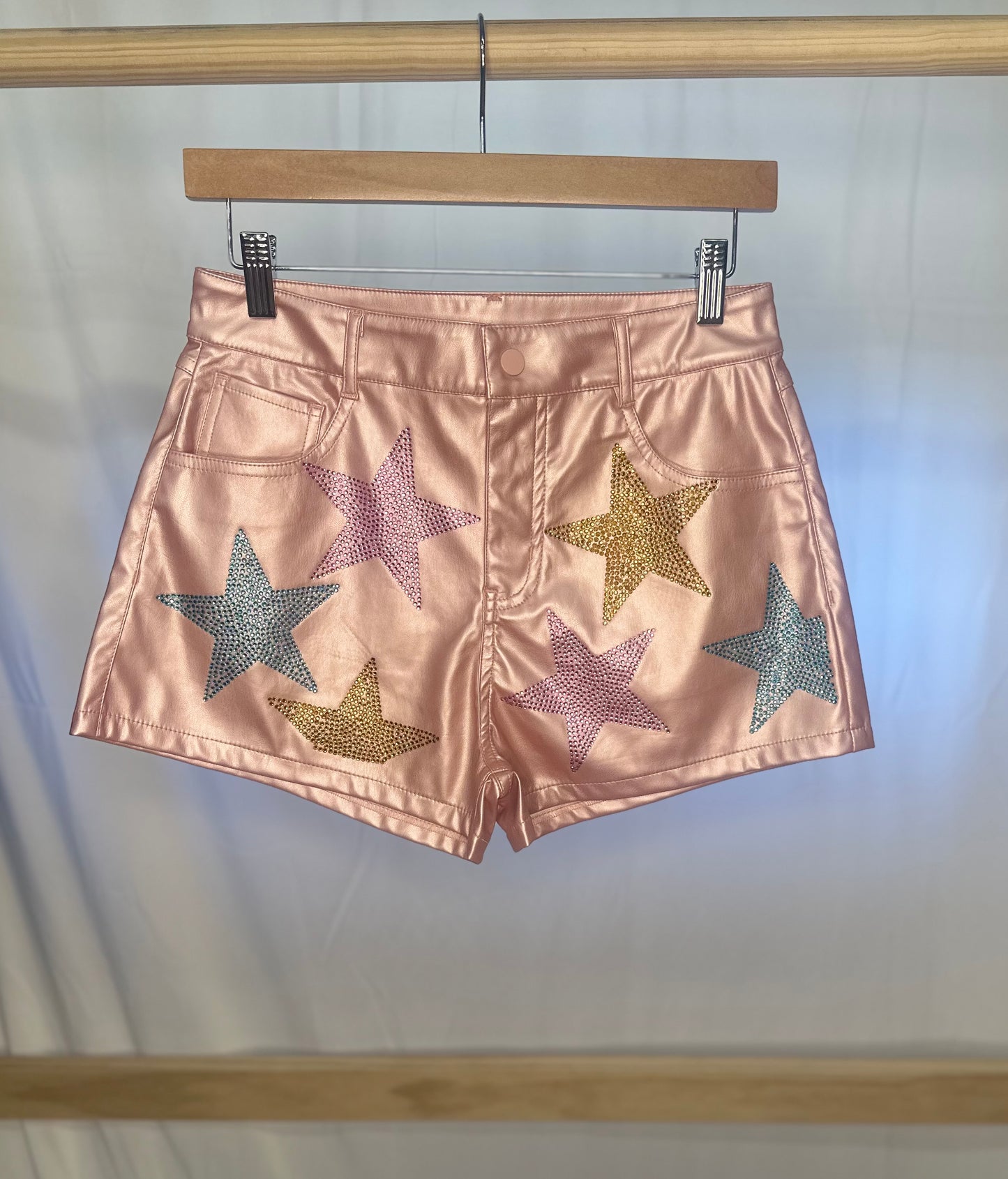 Glitzy Faux Leather shorts