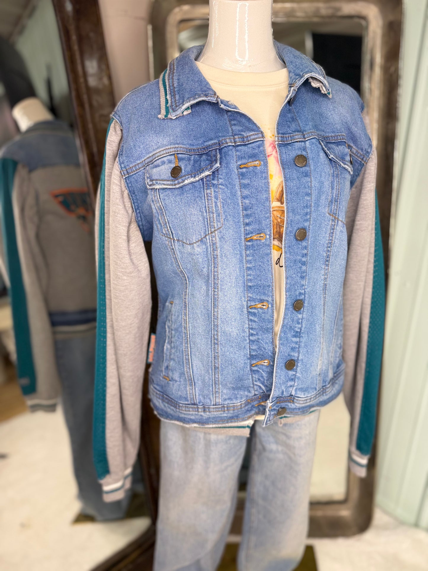 Upcycled Vintage Sweatshirt Jacket