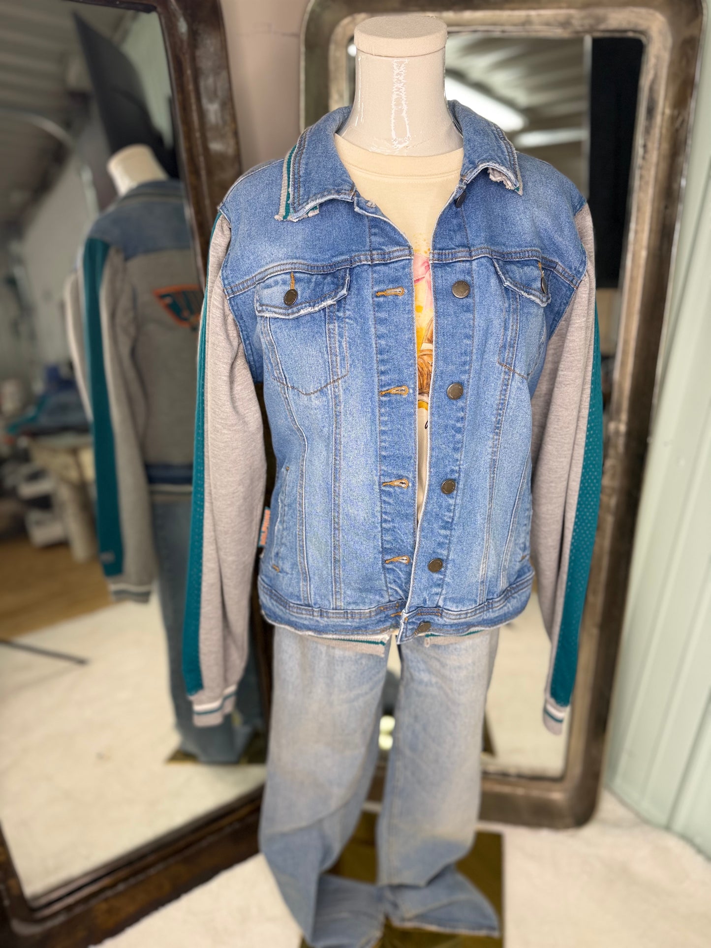 Upcycled Vintage Sweatshirt Jacket