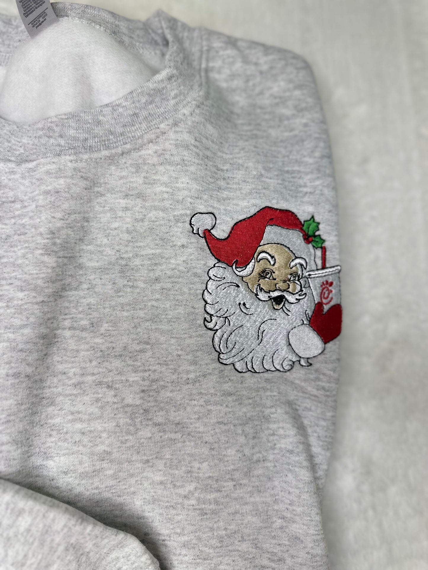 Embroidered Santa Chik Fil a Soda crew