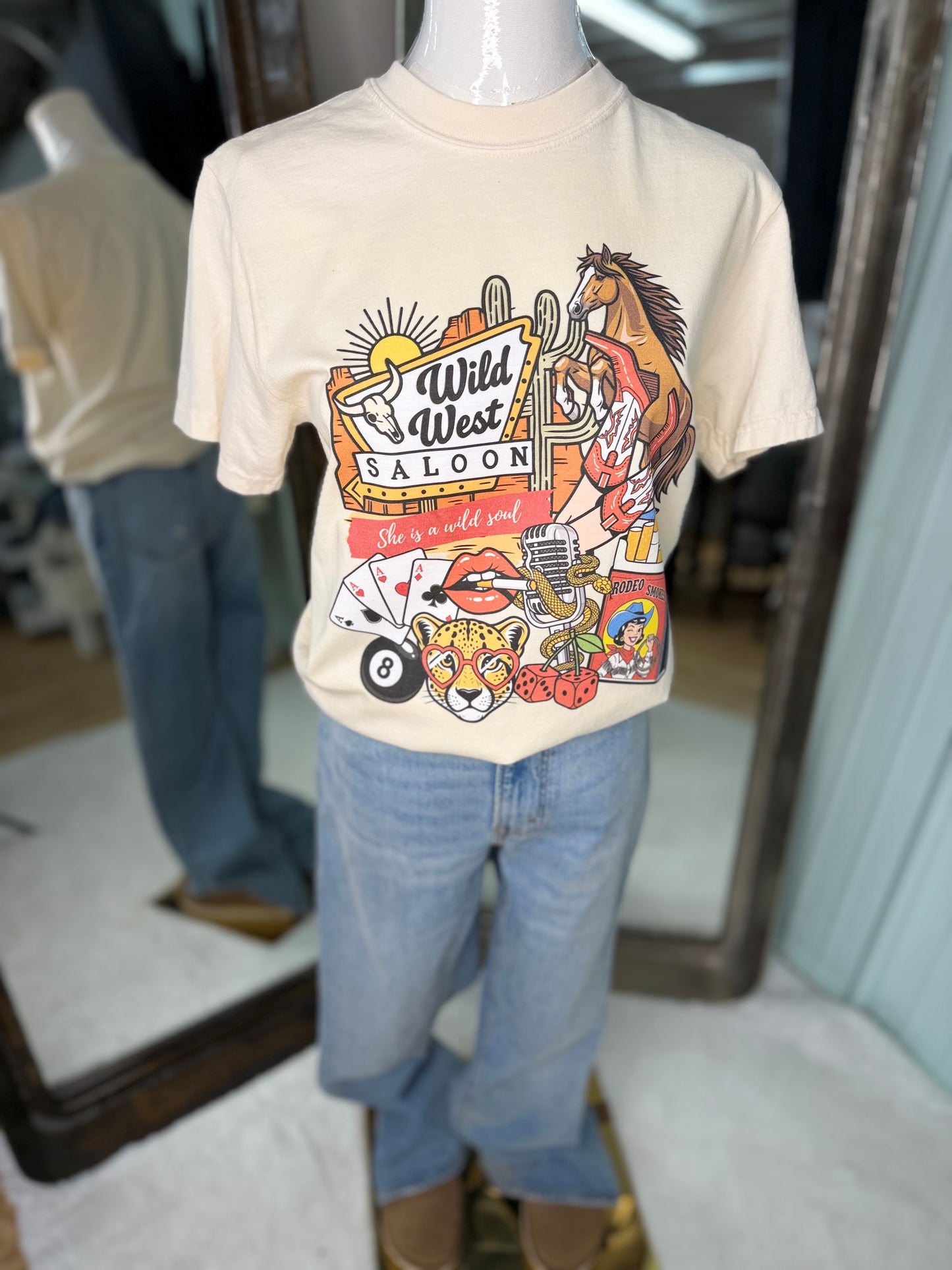 Ivory Cowgirl Motel tee