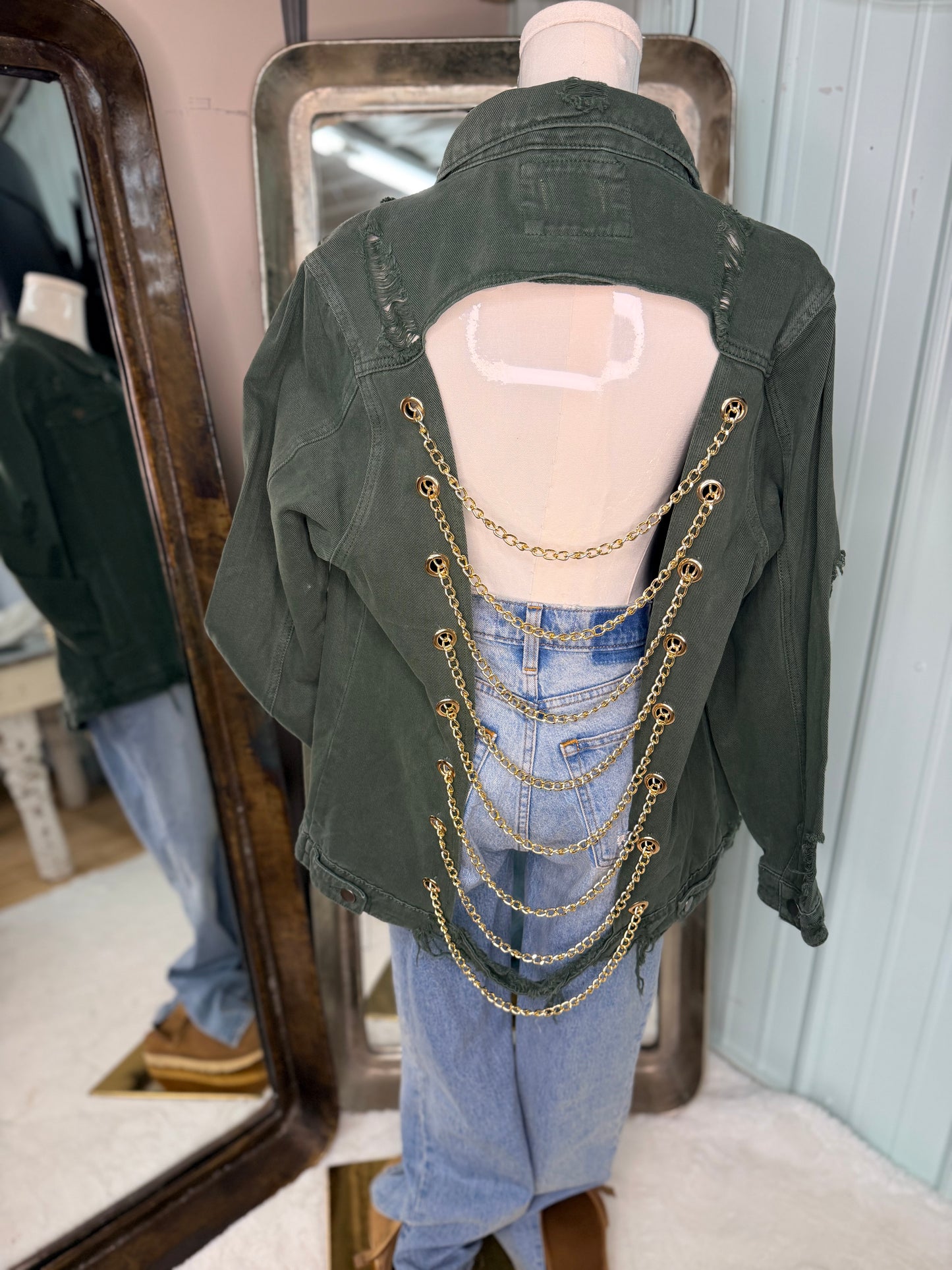 Olive green Chain Jacket