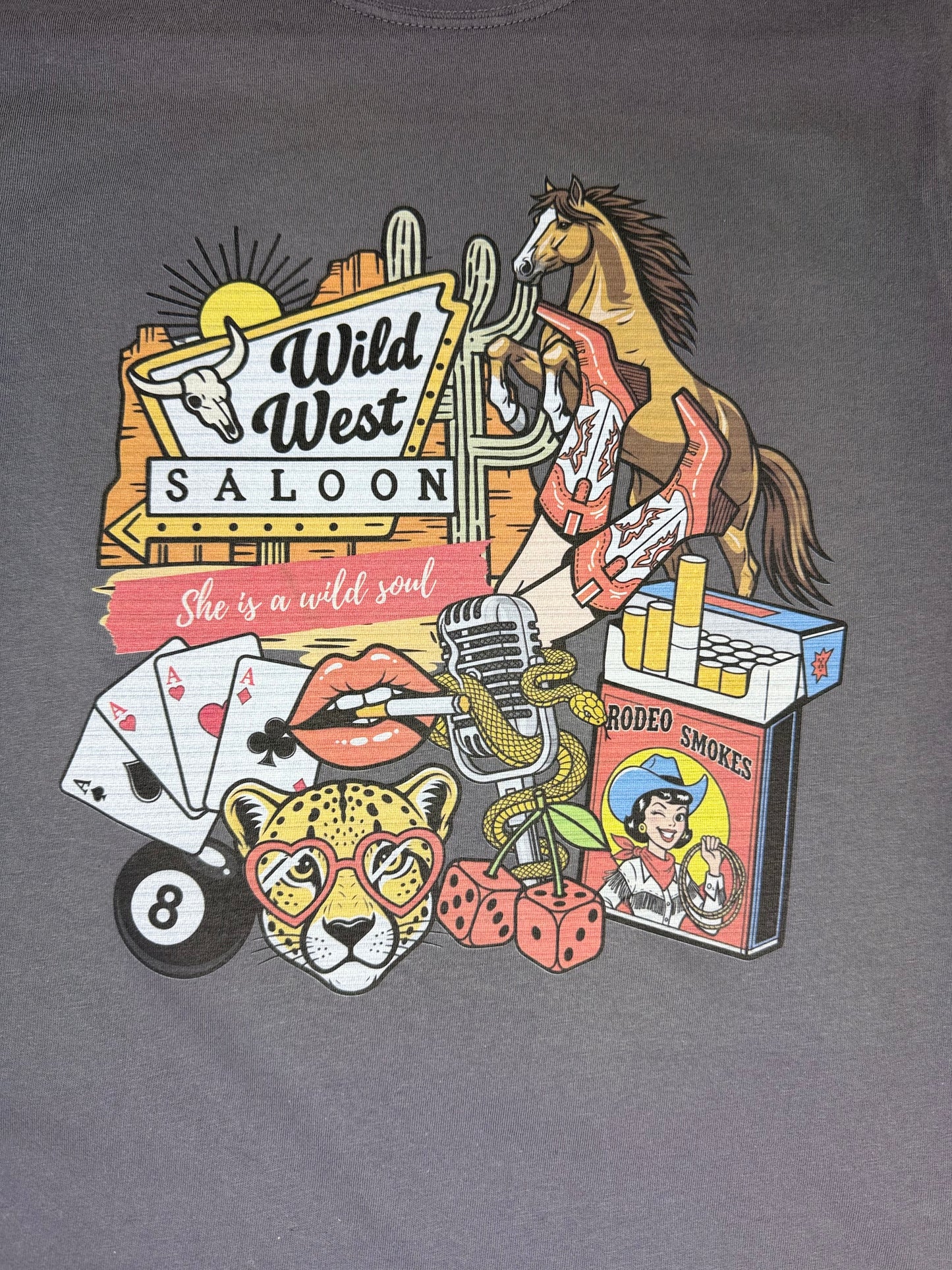 Grey Cowgirl Motel Tee