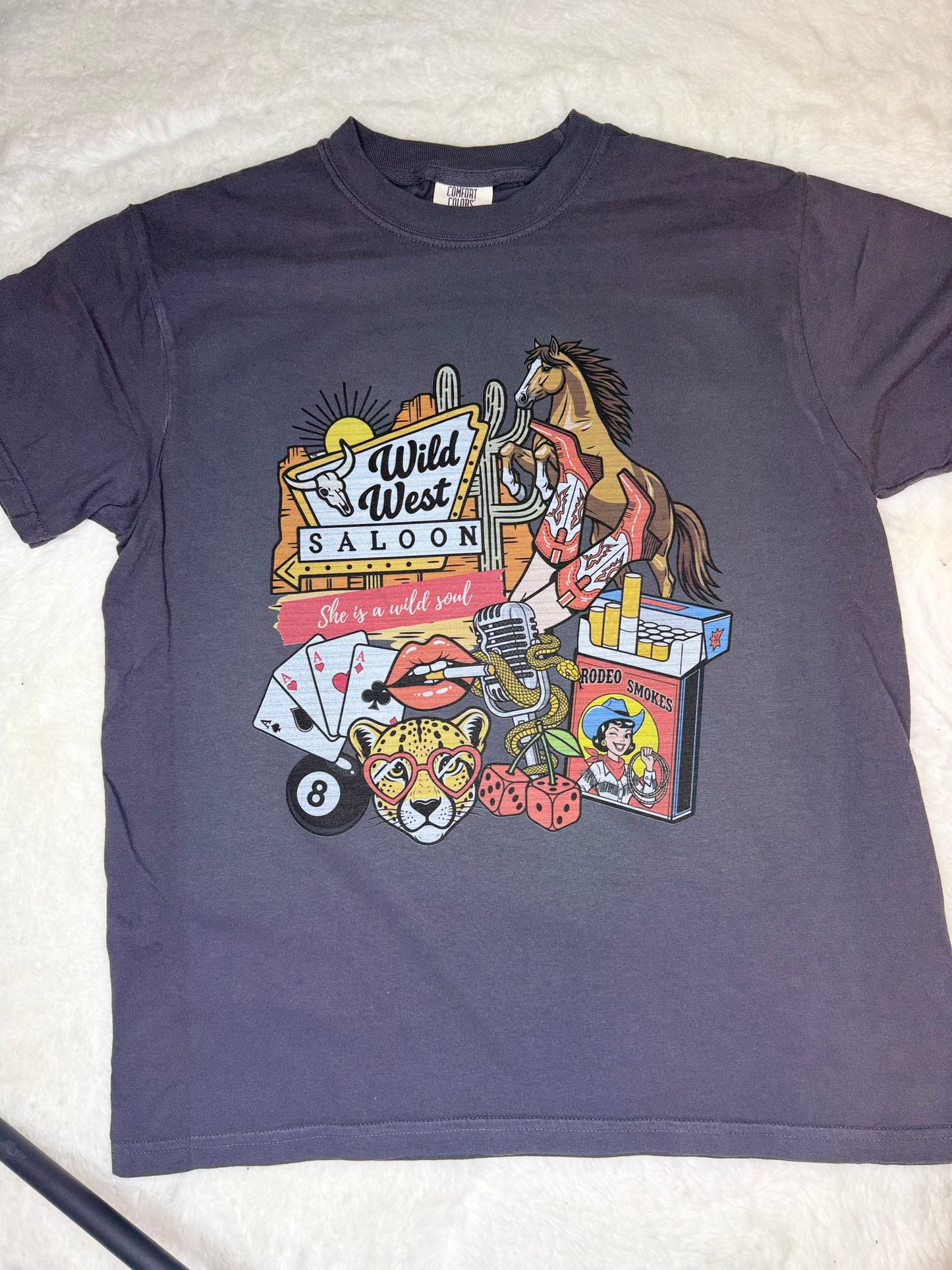 Grey Cowgirl Motel Tee