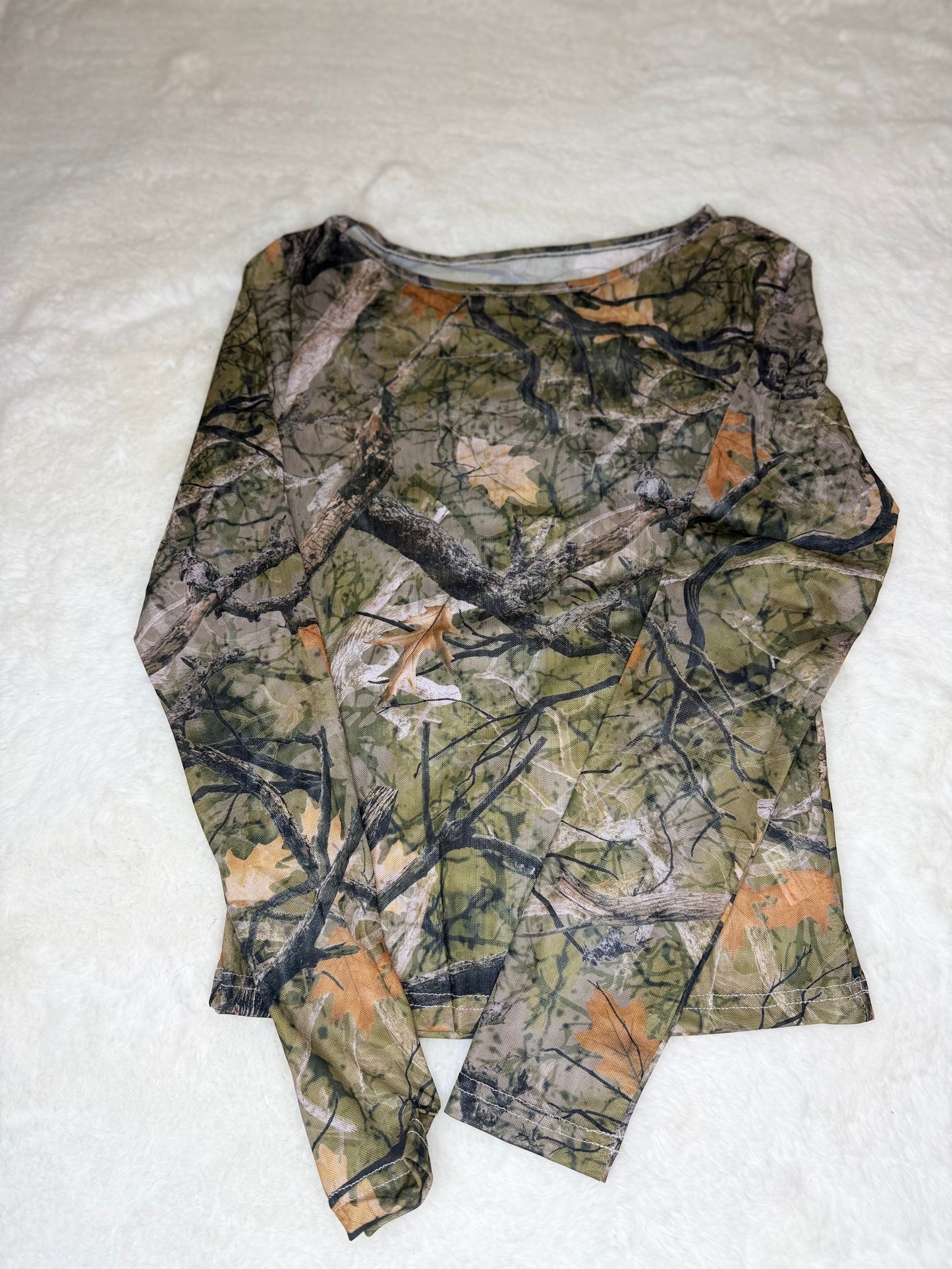 Tree Camo Mesh Long sleeve Top