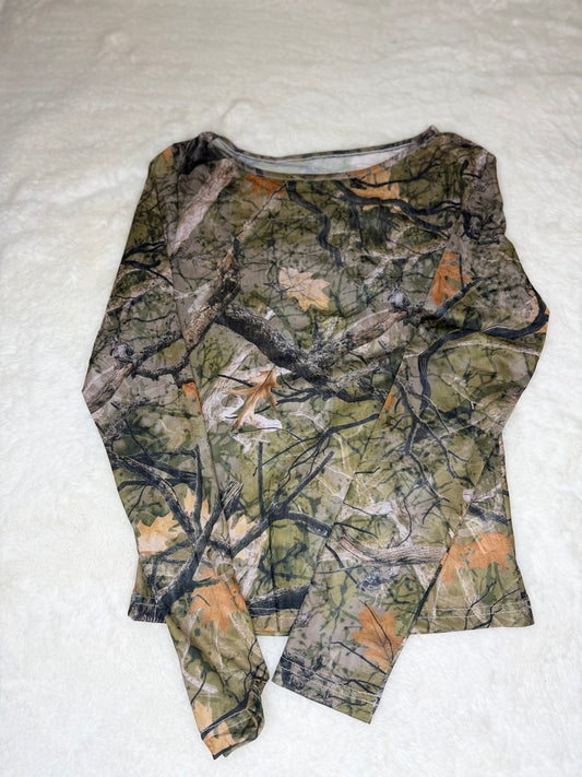 Tree Camo Mesh Long sleeve Top