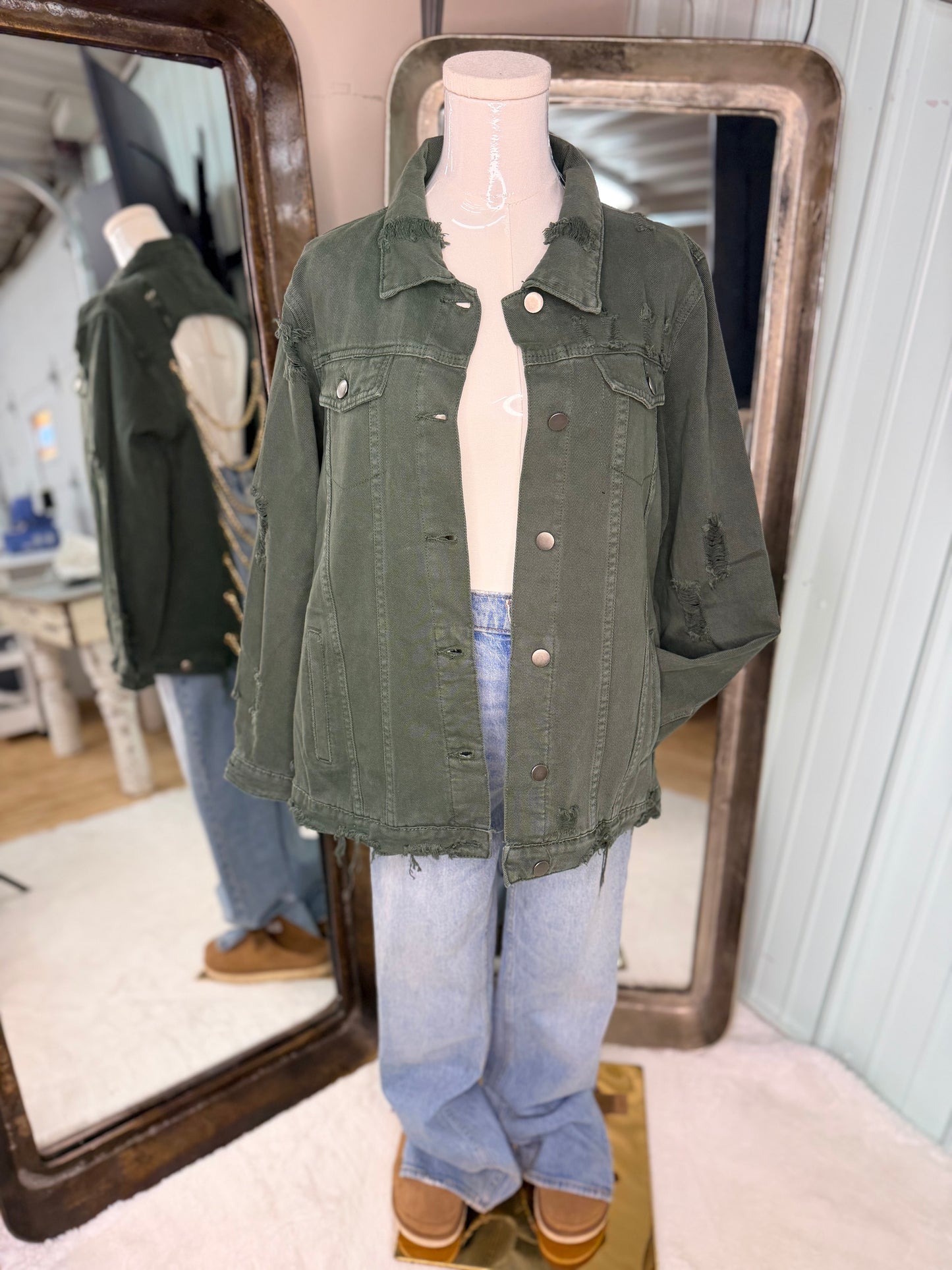 Olive green Chain Jacket