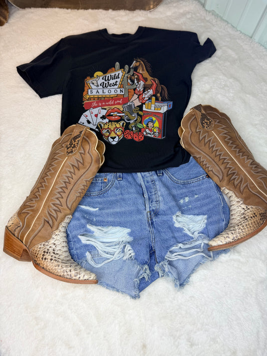 Grey Cowgirl Motel Tee