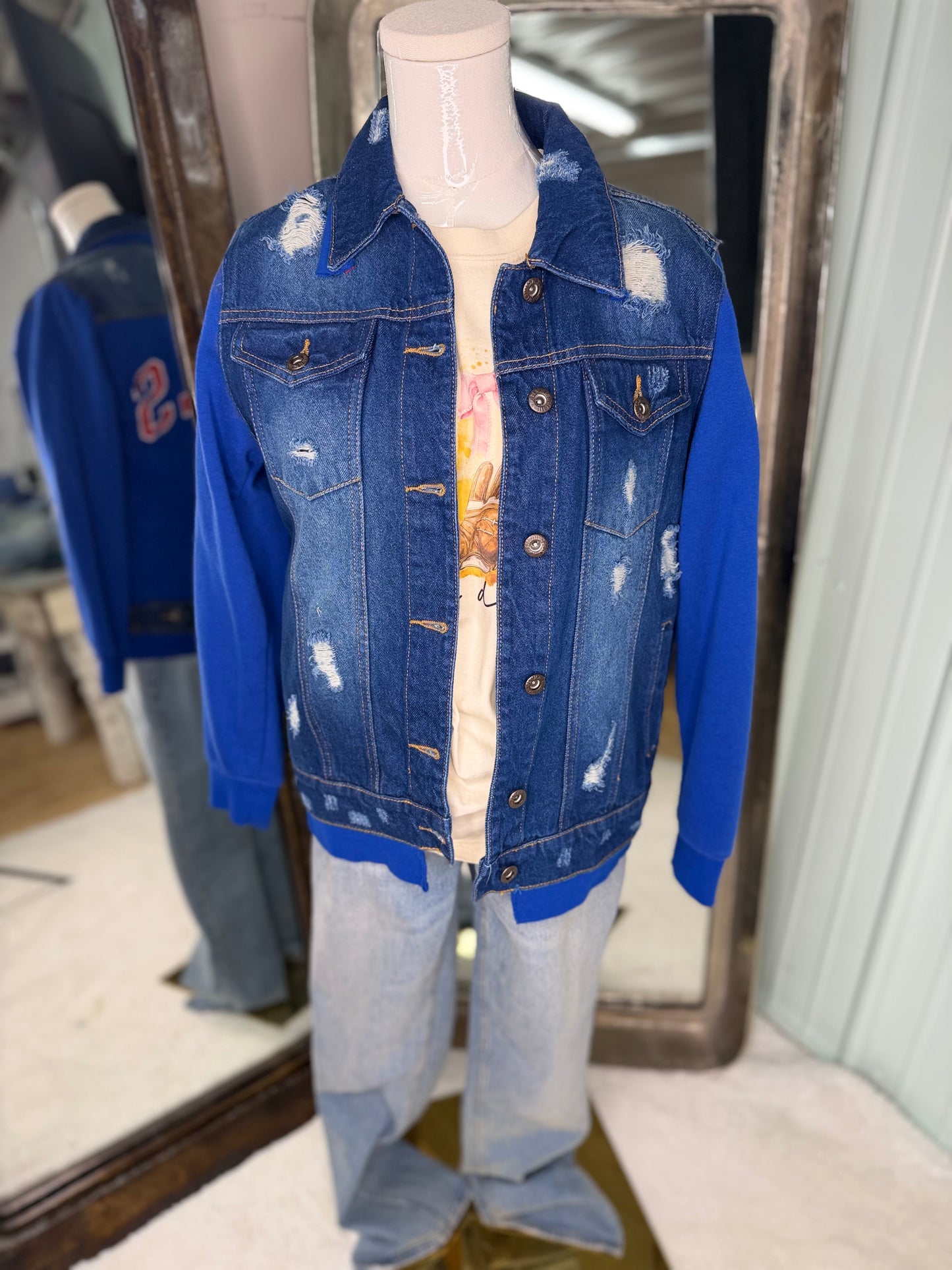 Upcycled Vintage Sweatshirt Jacket