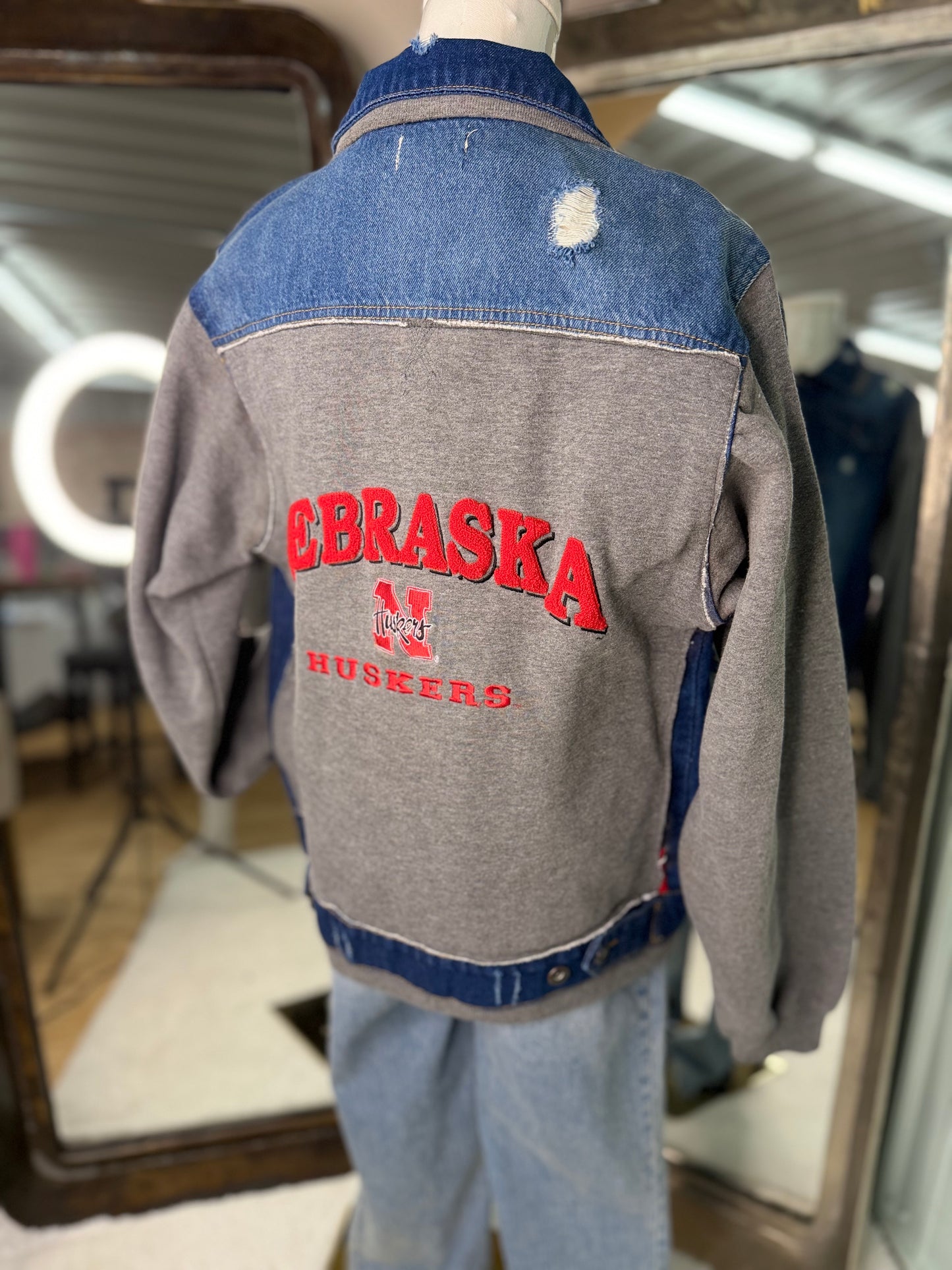Upcycled Vintage sweatshirt jacket