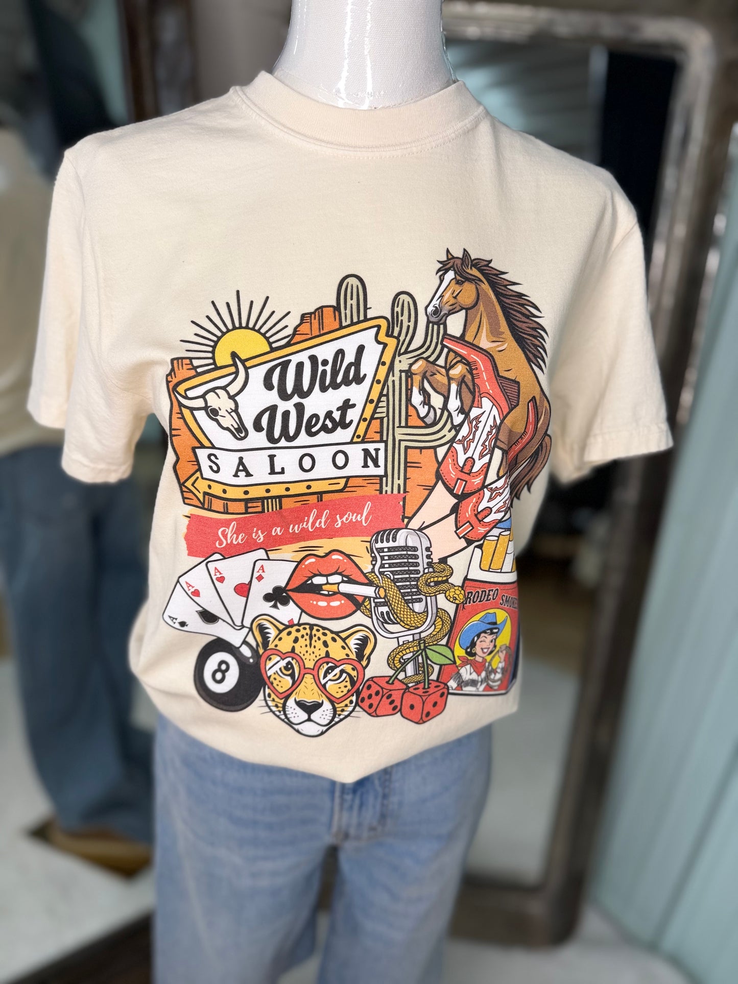 Ivory Cowgirl Motel tee