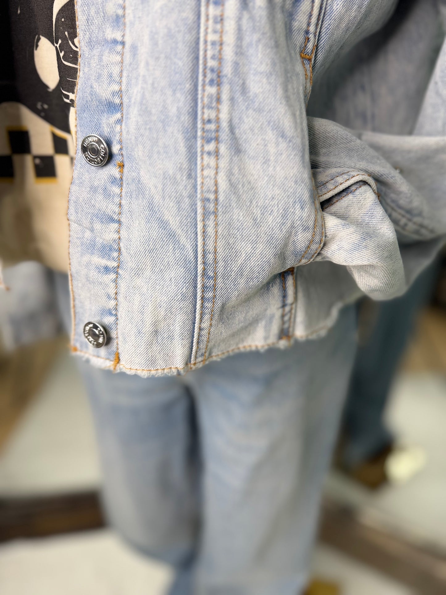 Crystal Cropped Denim Jacket
