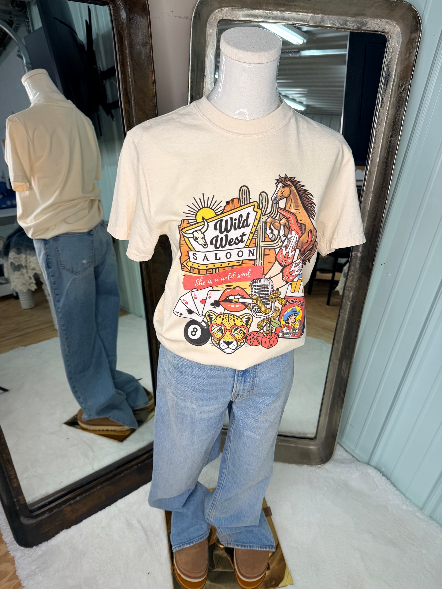 Ivory Cowgirl Motel tee