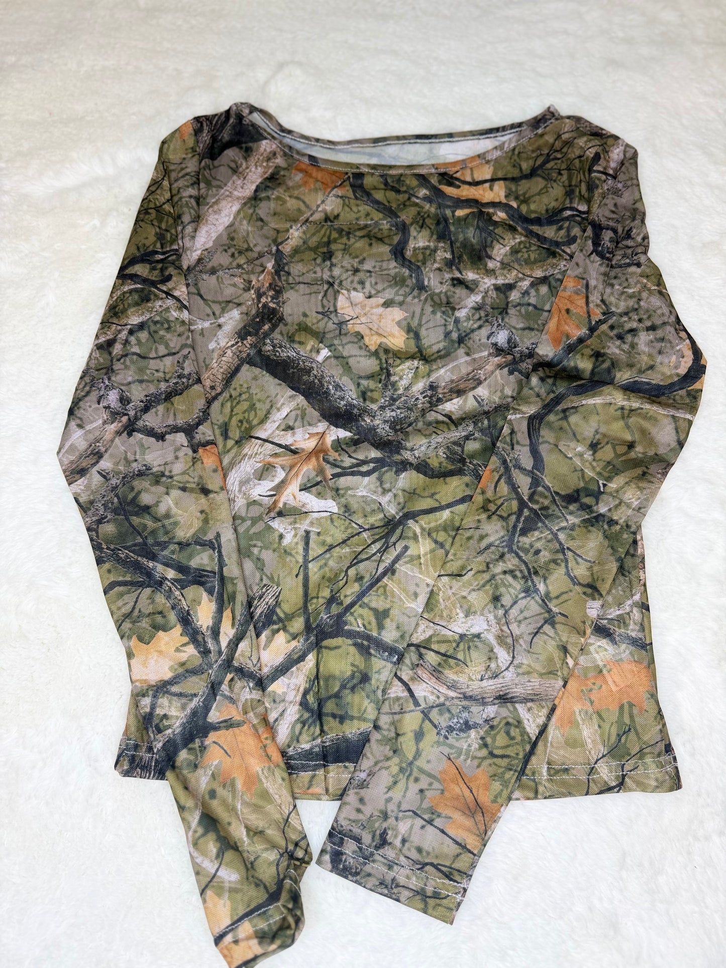 Tree Camo Mesh Long sleeve Top