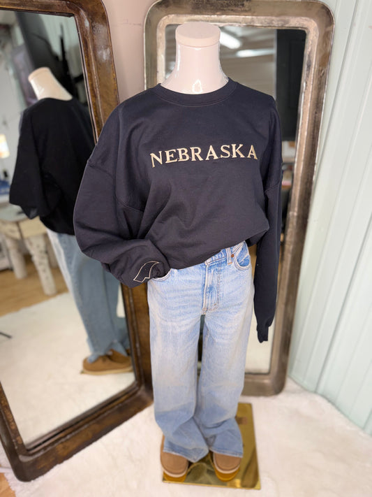 Embroidered Nude Nebraska Crewneck