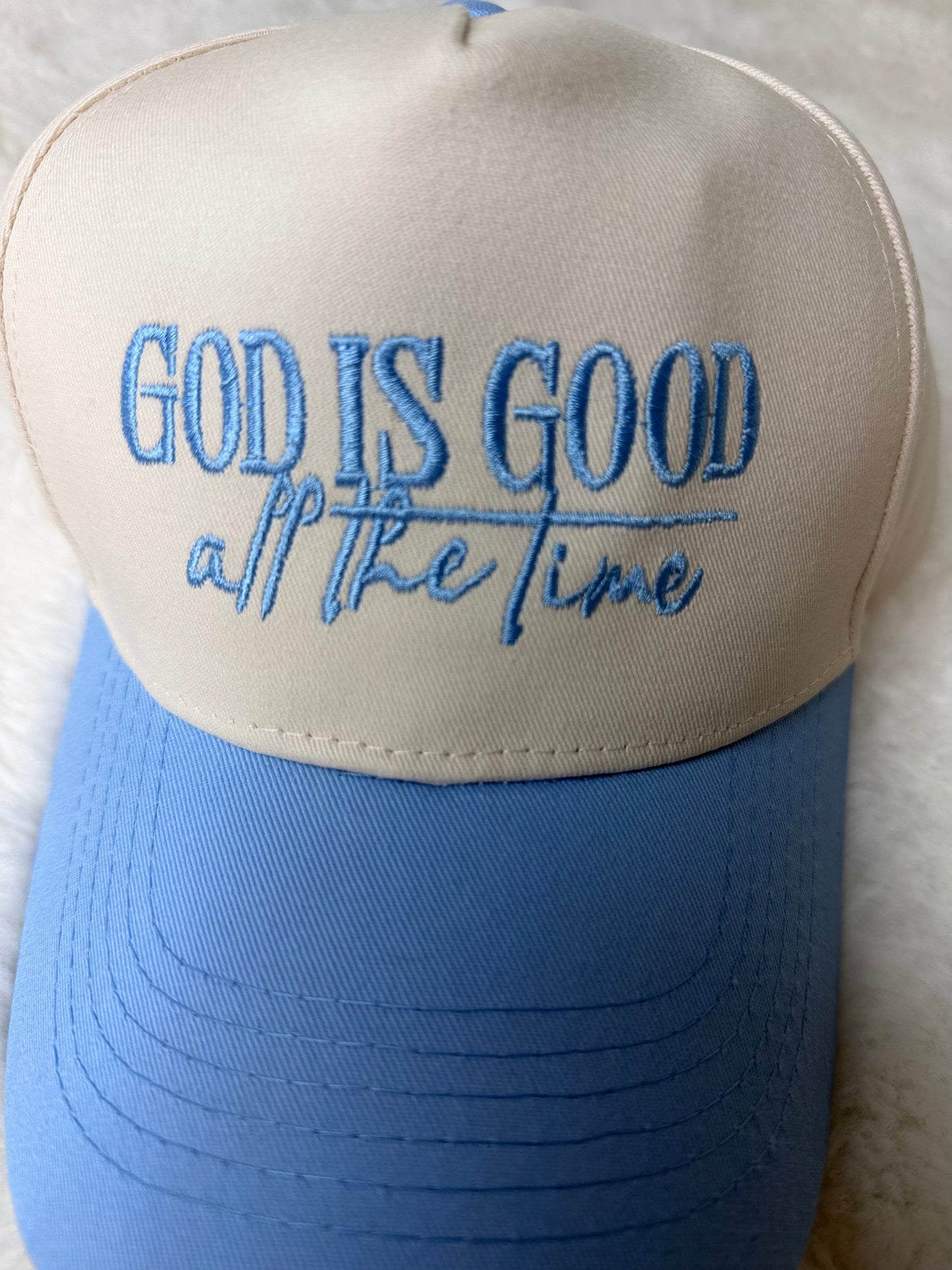 God Is Good Embroidered Trucker Hat