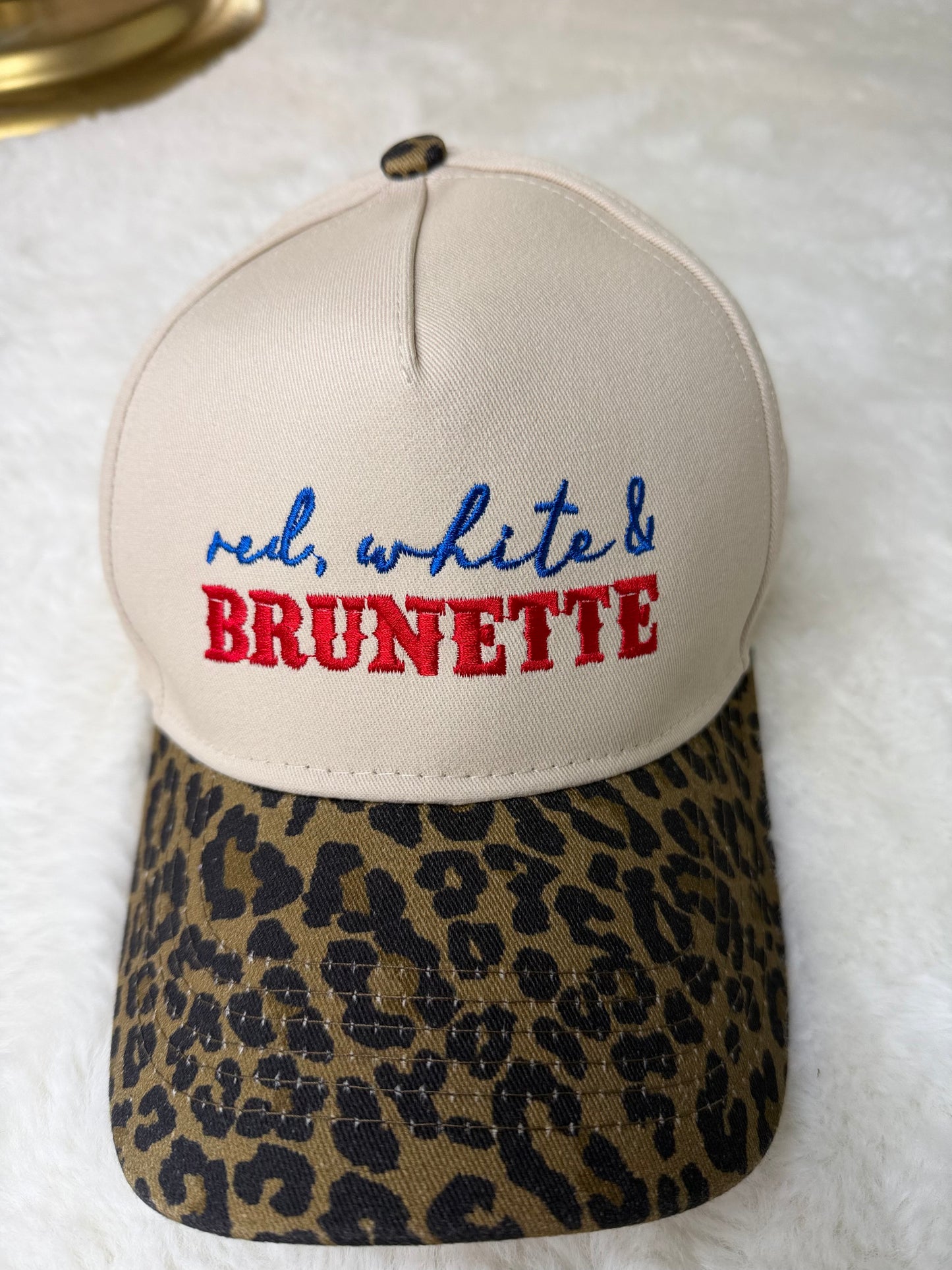 Red, White & Brunette Embroidered Trucker Hat