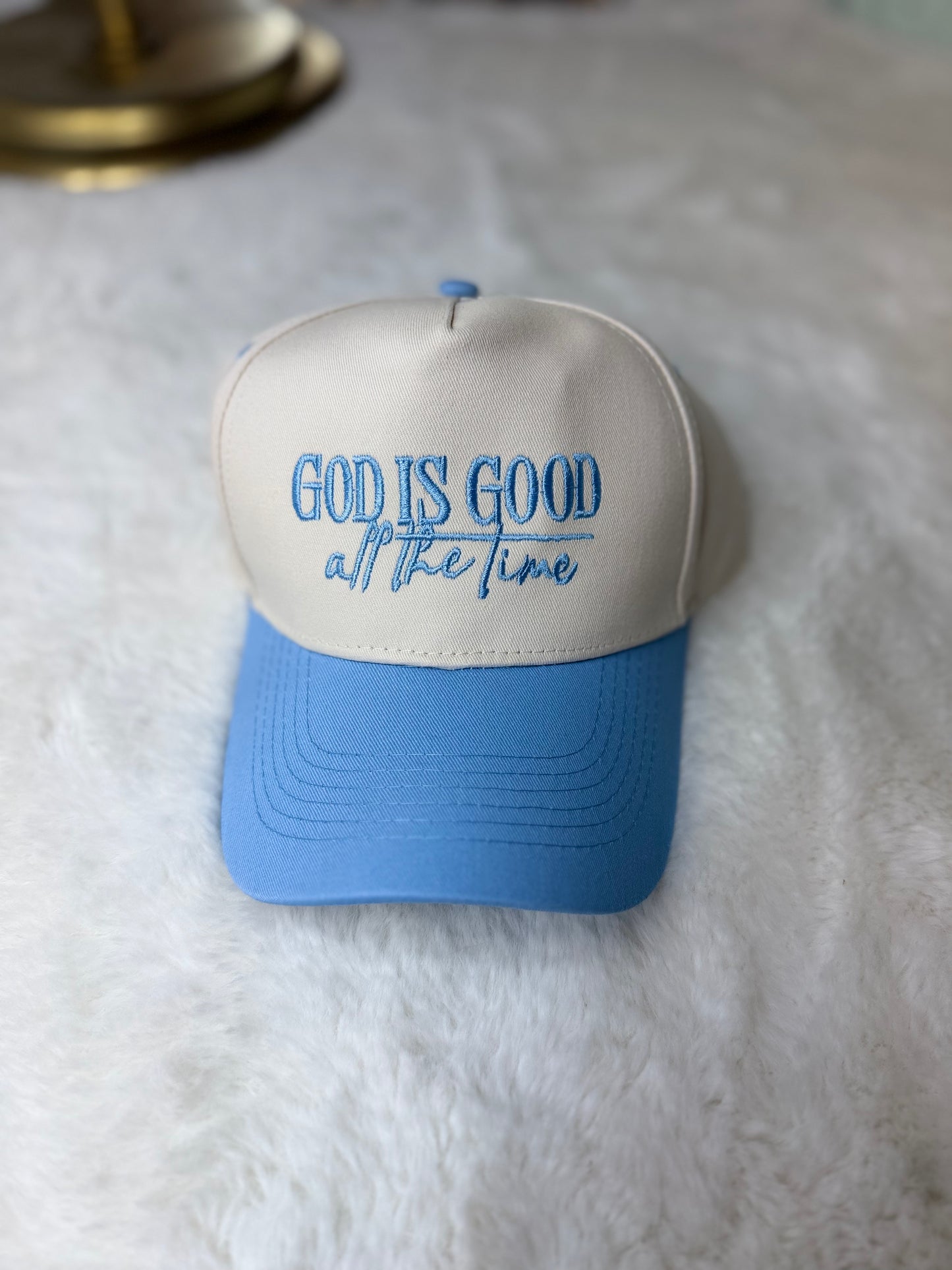 God Is Good Embroidered Trucker Hat