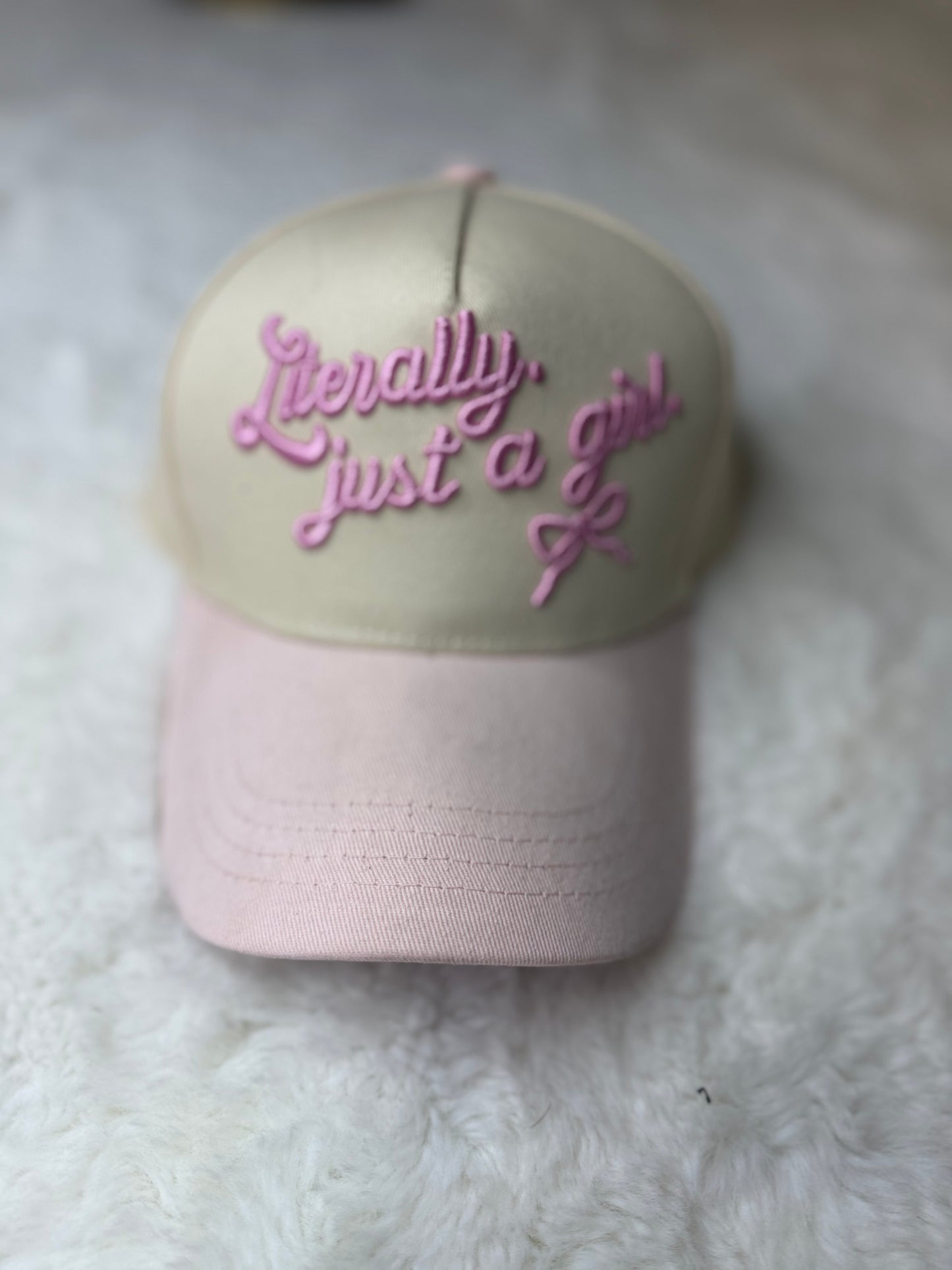 Literally Just a Girl Embroidered Trucker Hat