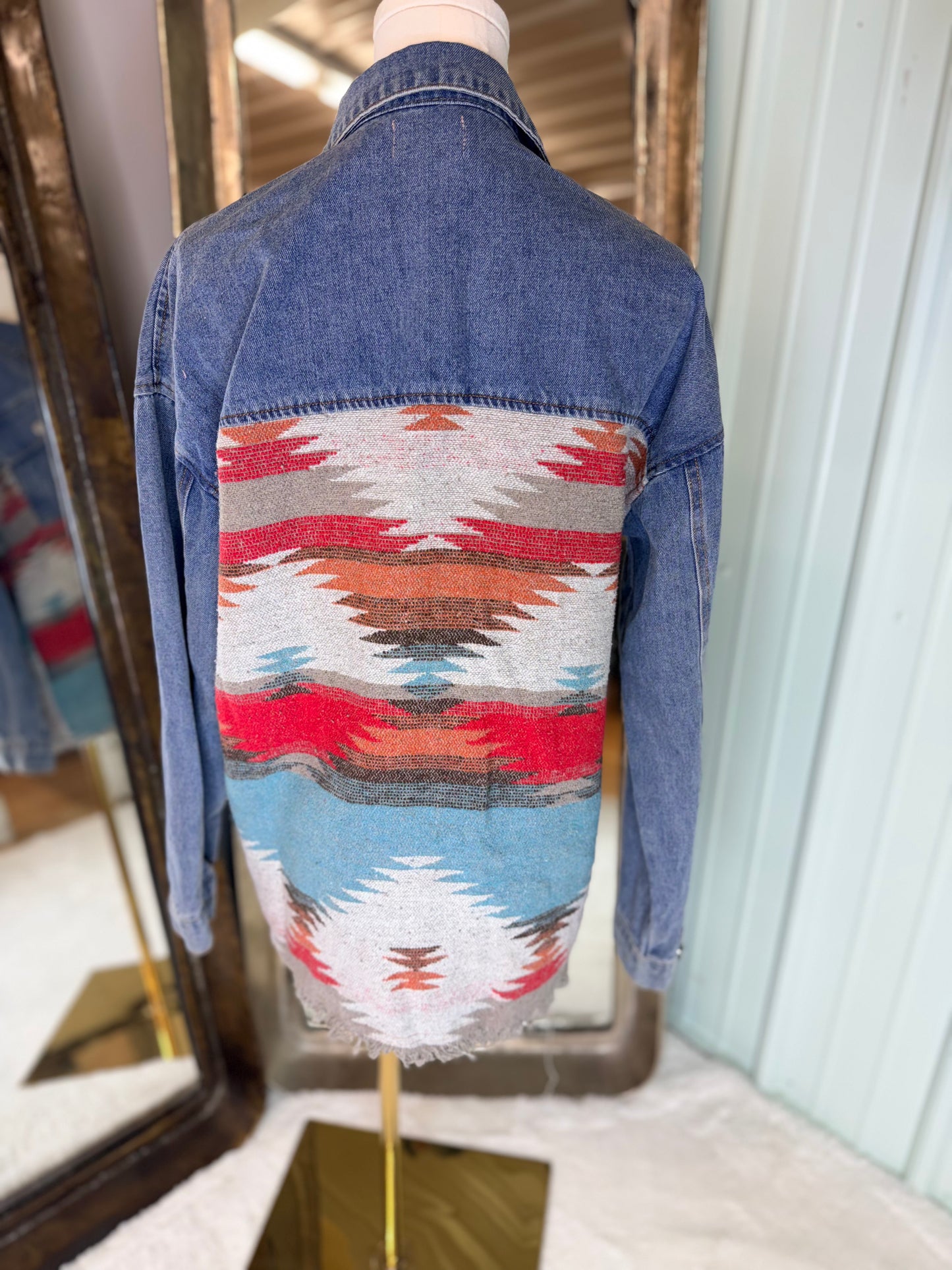 Aztec Denim Shacket