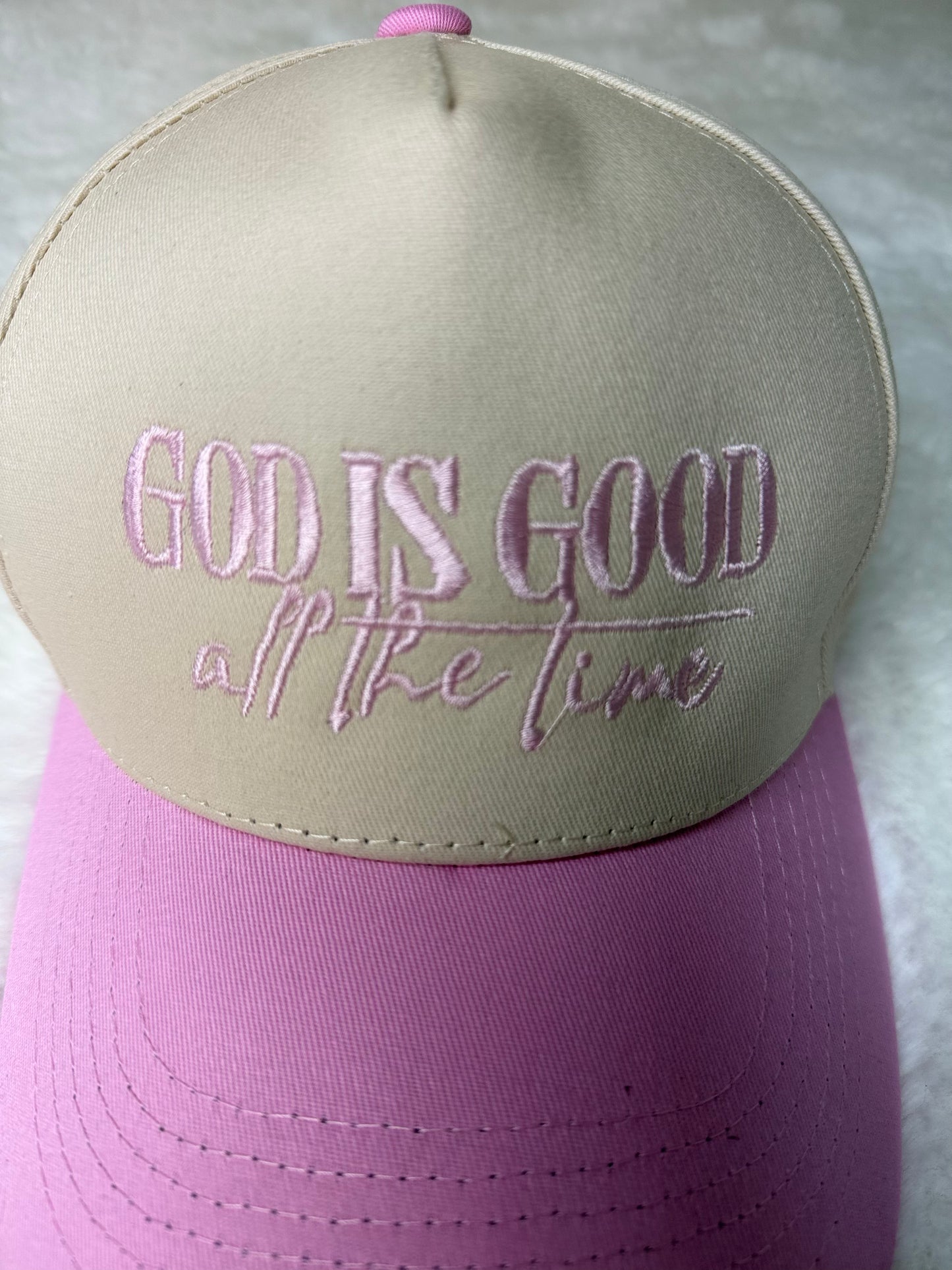God Is Good Embroidered Trucker Hat