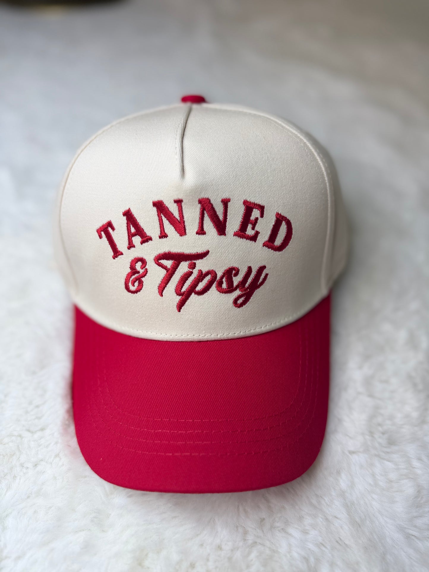 Tanned & Tipsy Embroidered Trucker Hat