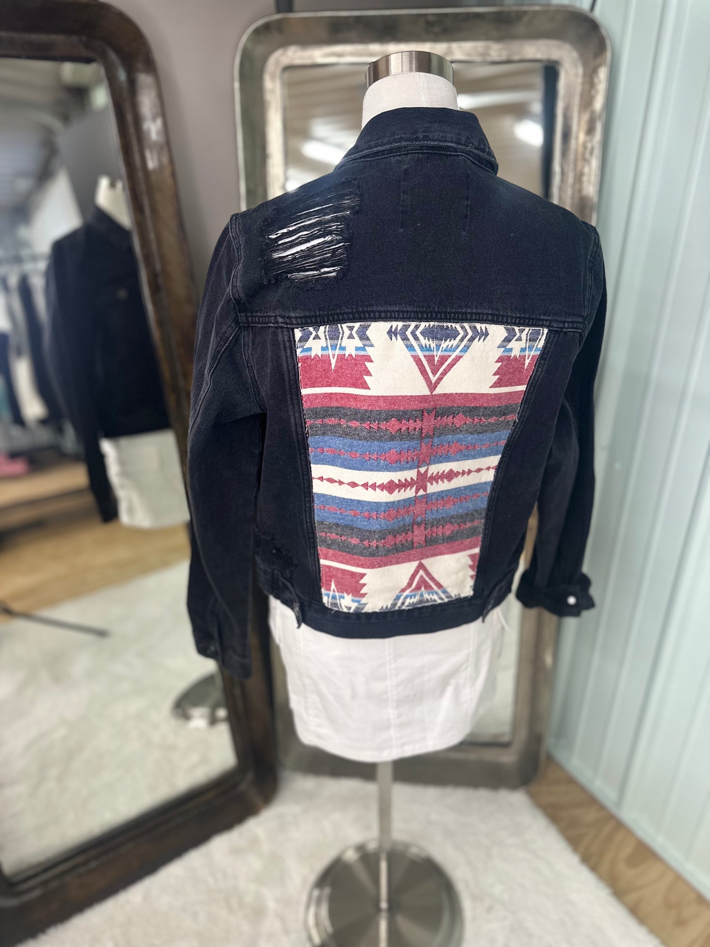 Aztec black denim jacket