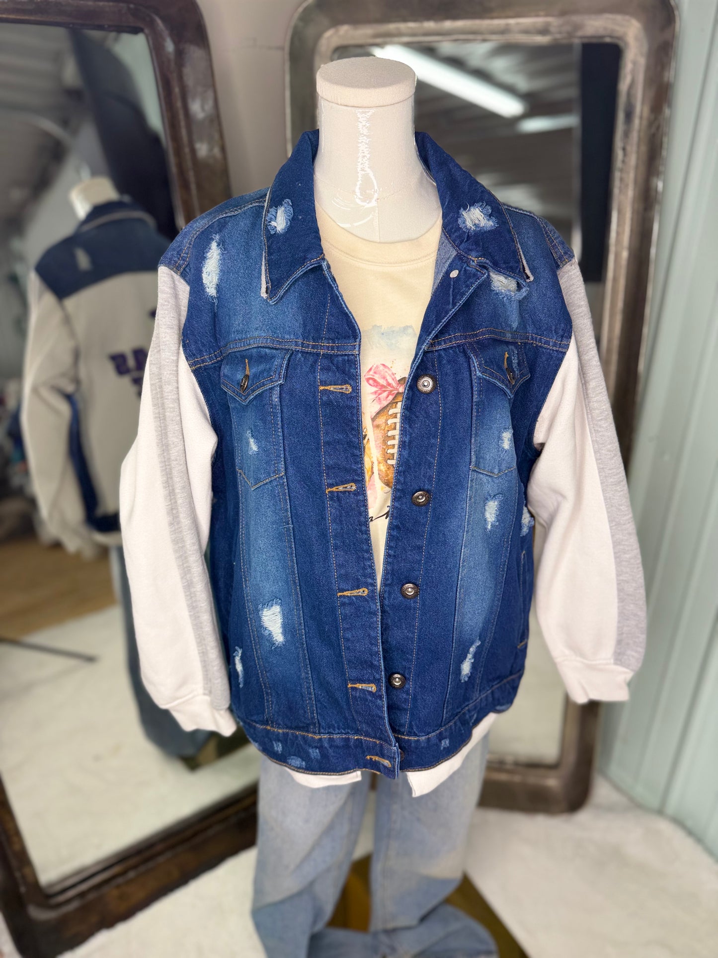 Upcycled Vintage Sweatshirt Jacket