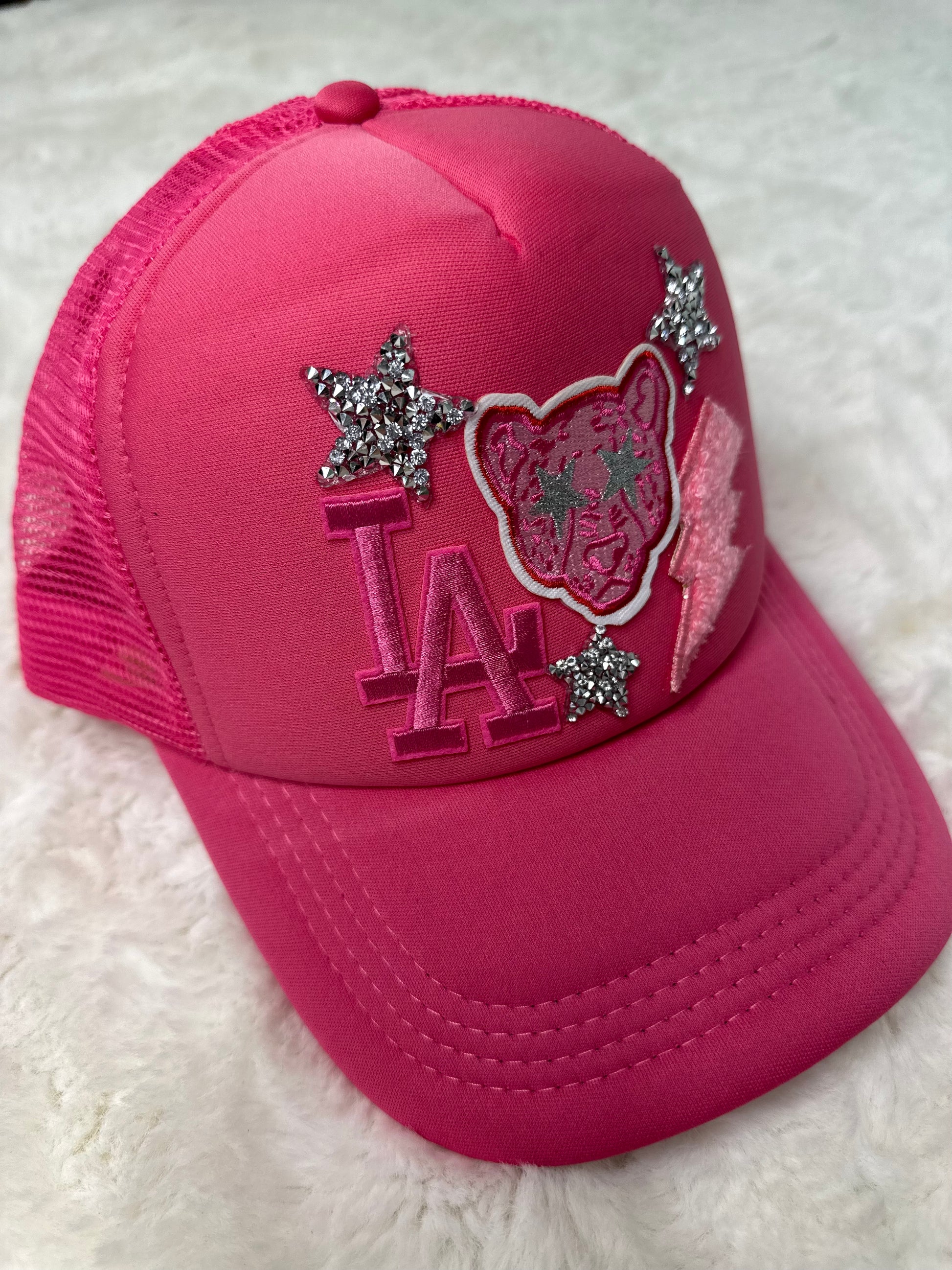Pink LA Trucker hat