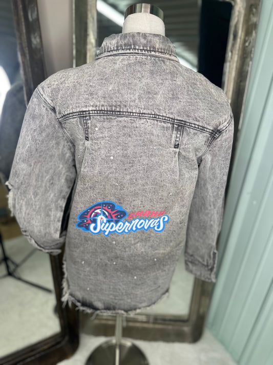 Supernovas™ Glitzy denim shacket