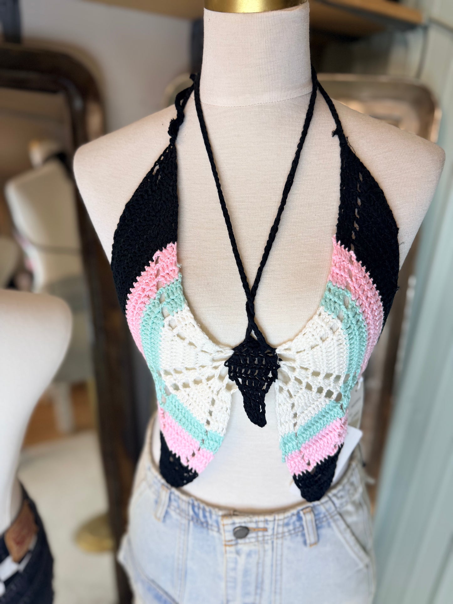 Crochet Butterfly Knit Top