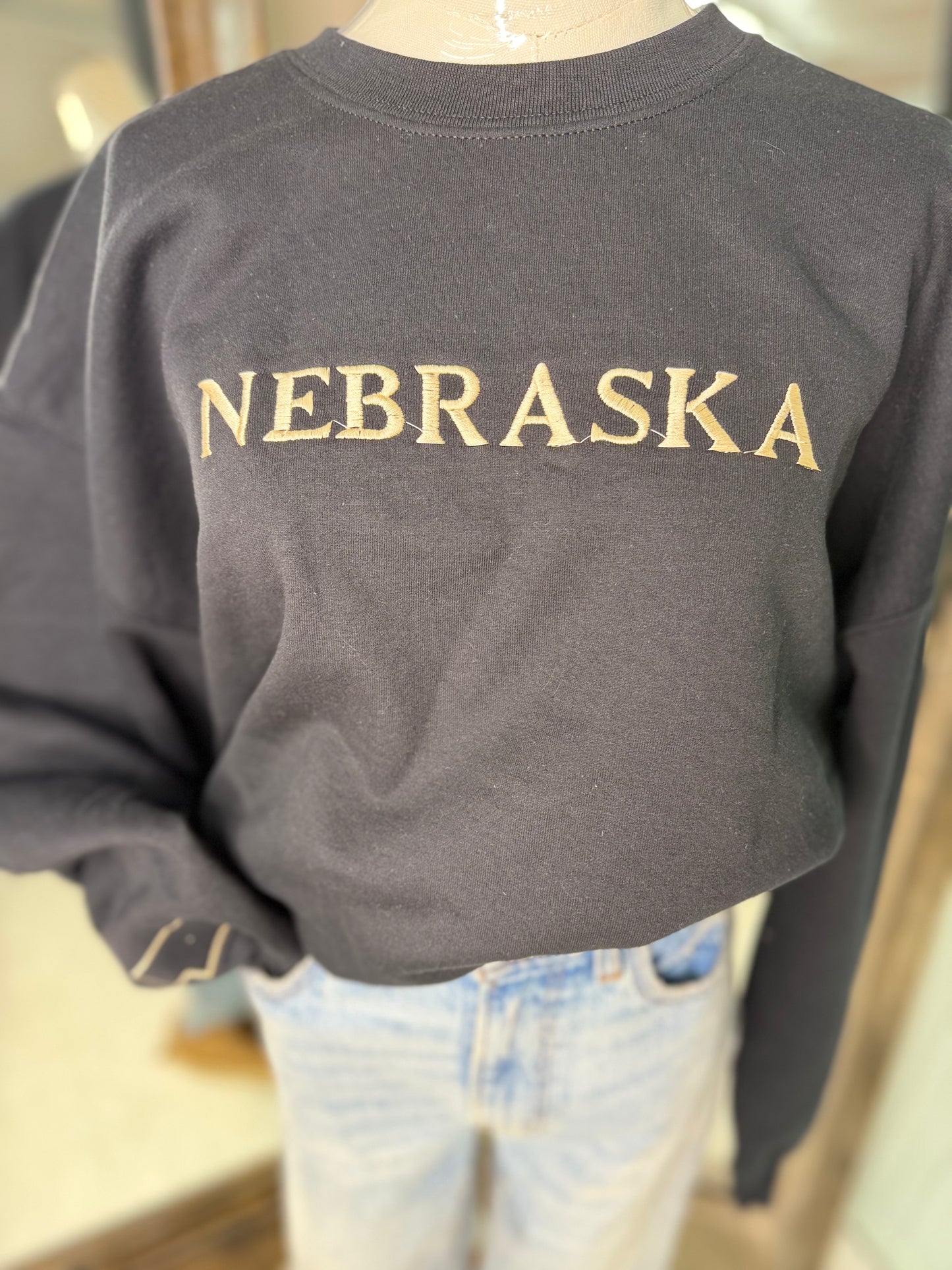 Embroidered Nude Nebraska Crewneck