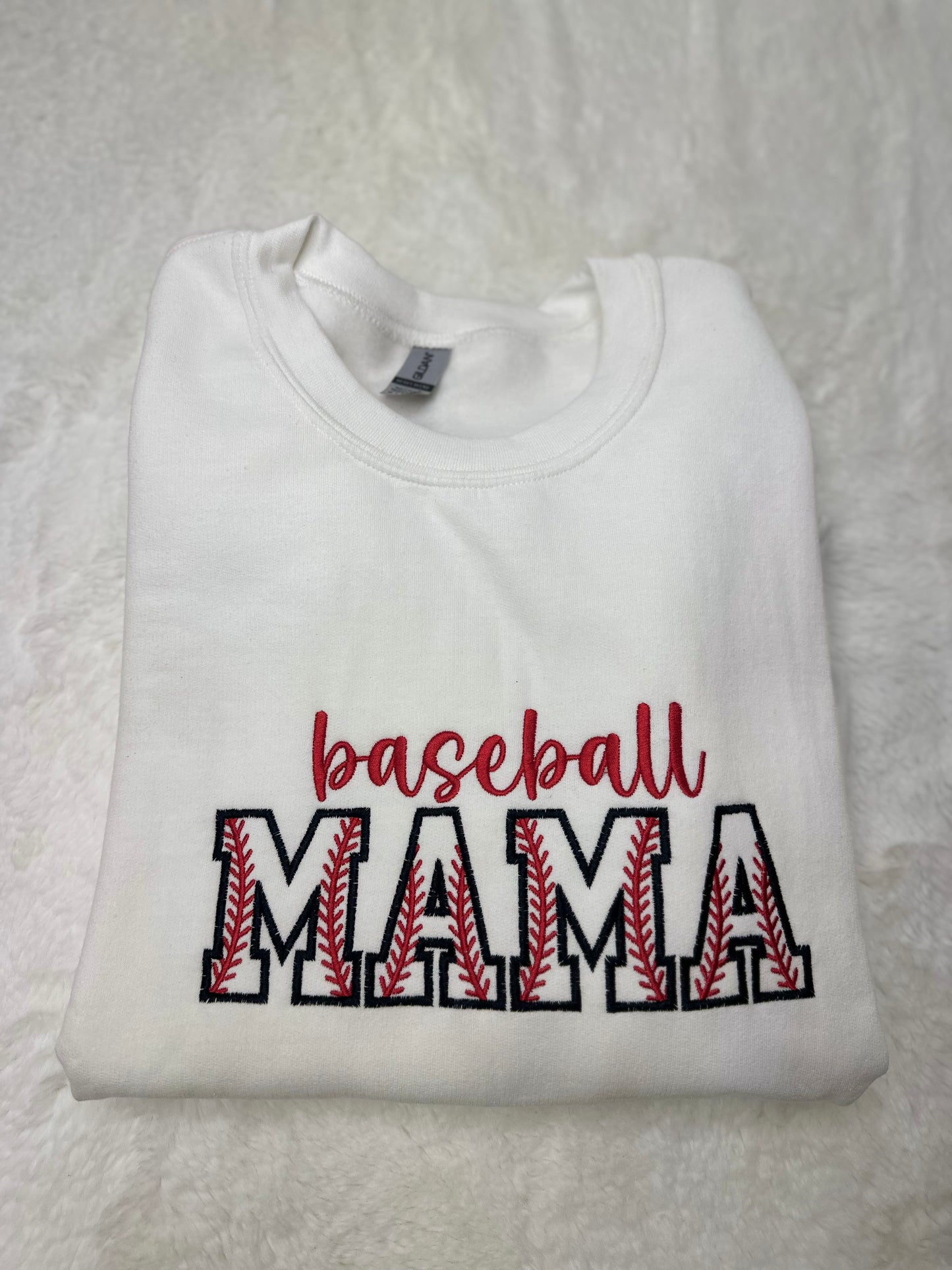 Baseball Mama Embroidered Crew