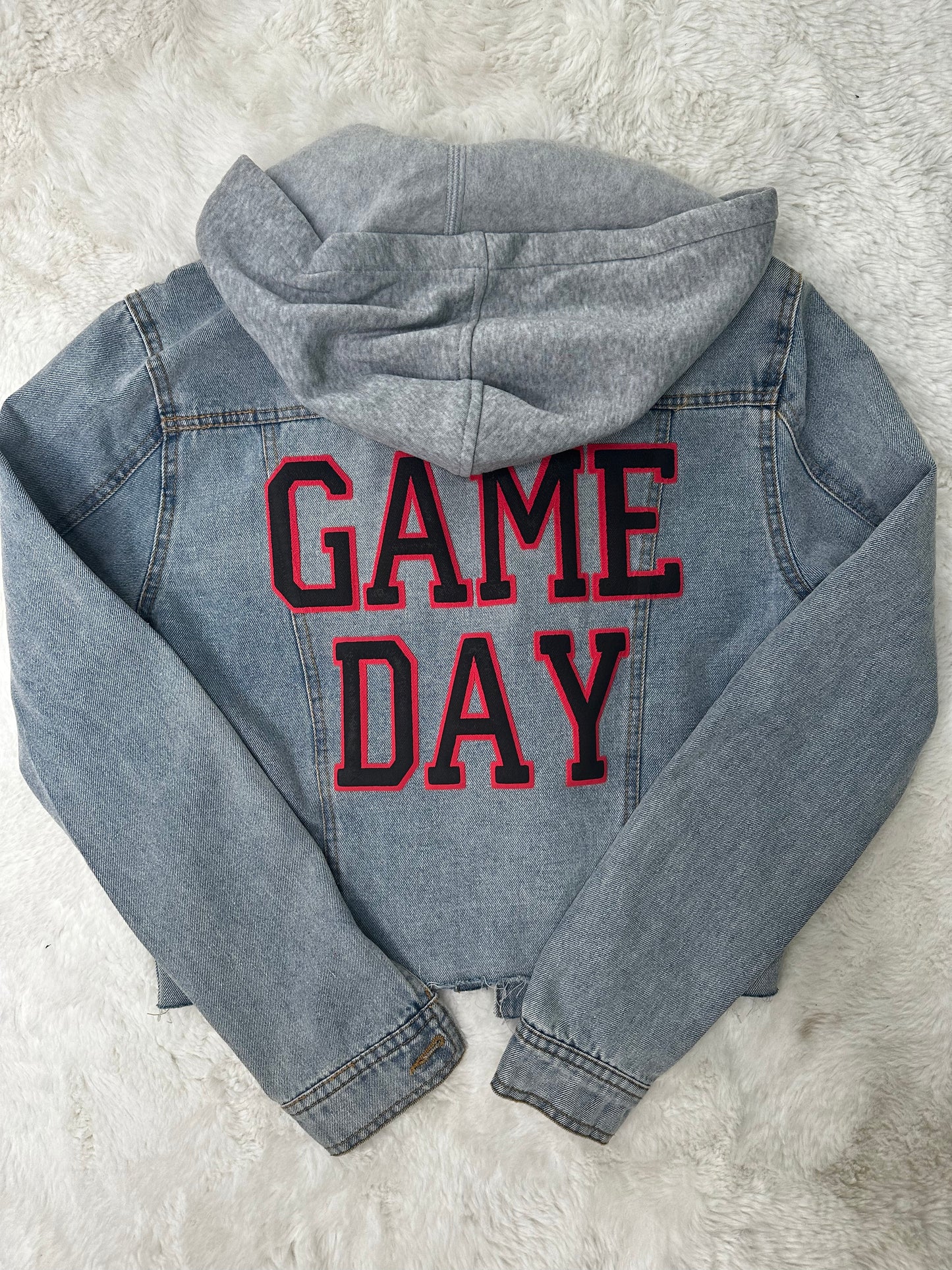 Hooded Denim Game Day Jacket