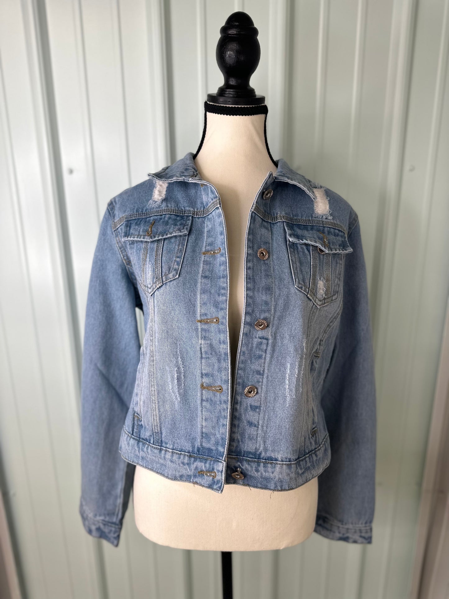 Women’s Distressed Patriotic Jacket