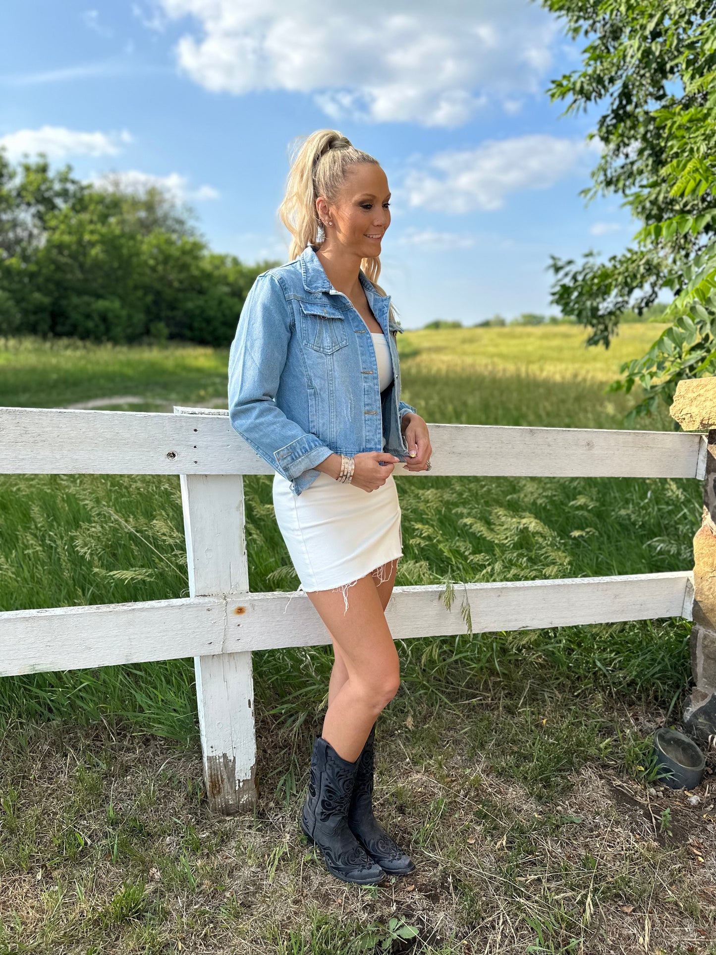 Women’s Distressed Patriotic Jacket